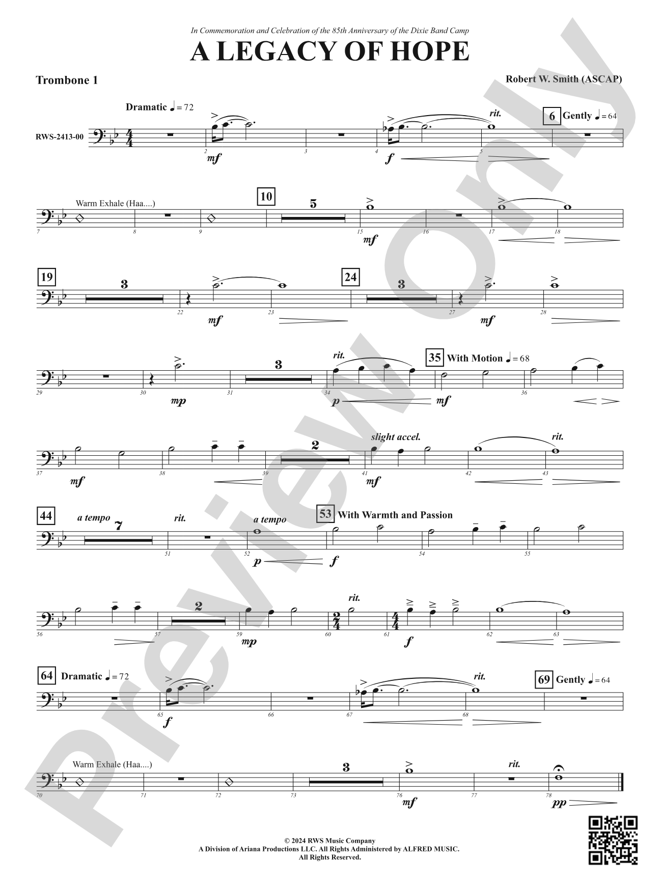 A Legacy of Hope: 1st Trombone