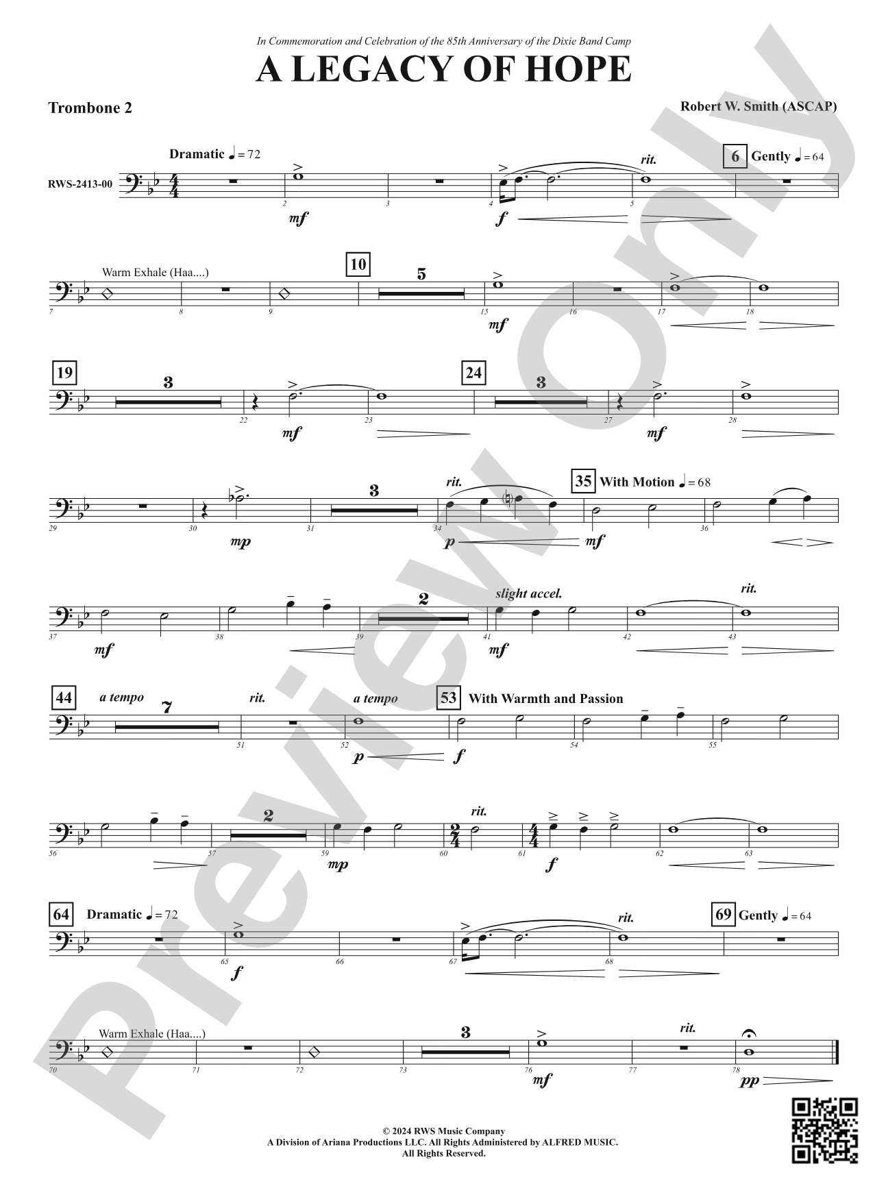 A Legacy of Hope: 2nd Trombone