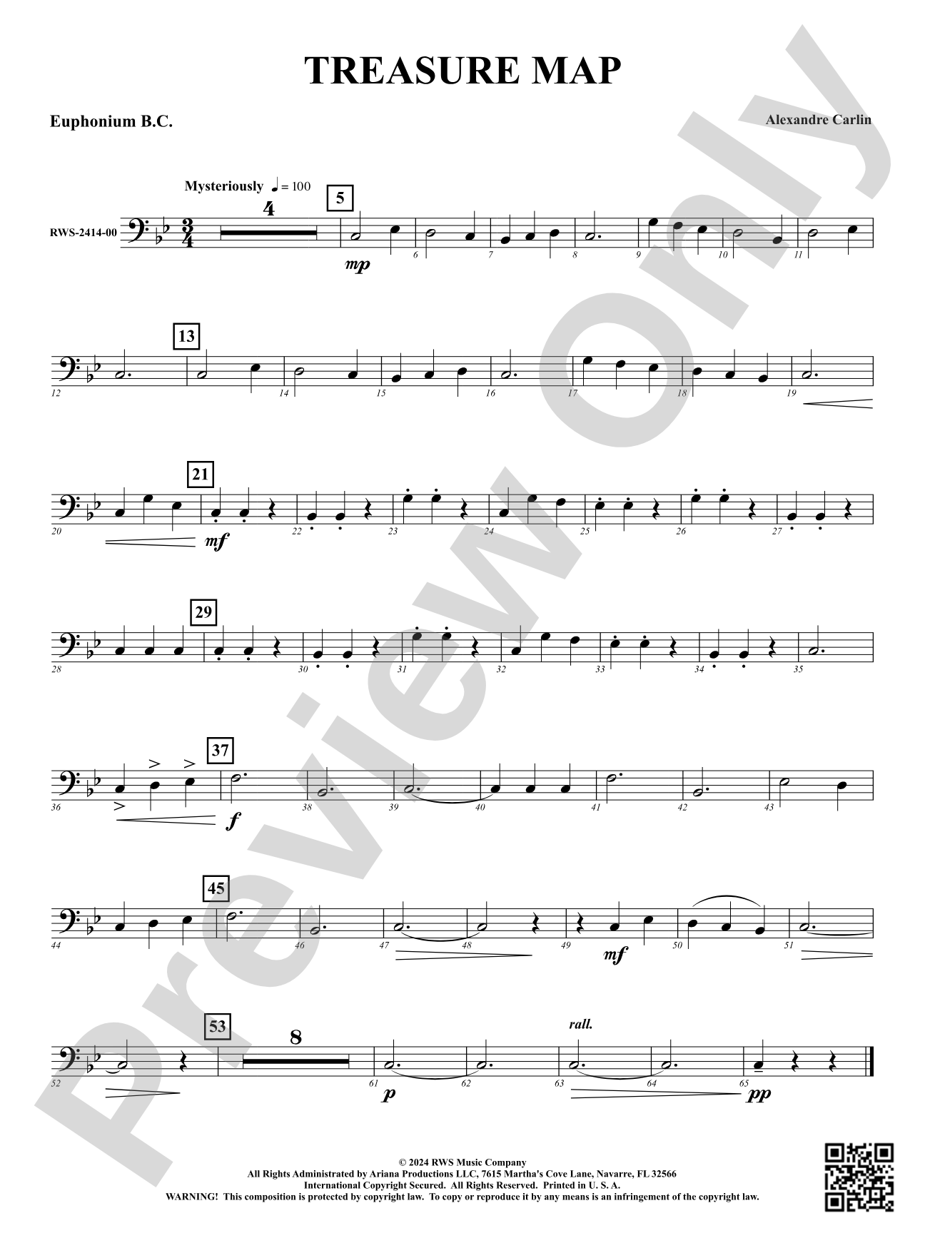 Treasure Map: Baritone B.C.