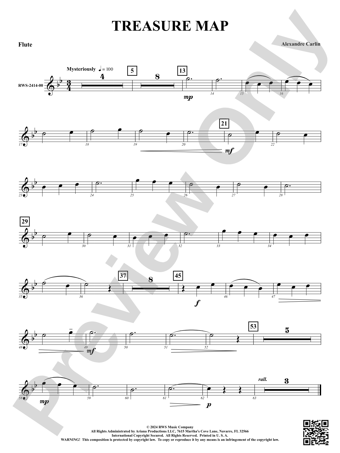 Treasure Map: 1st Flute