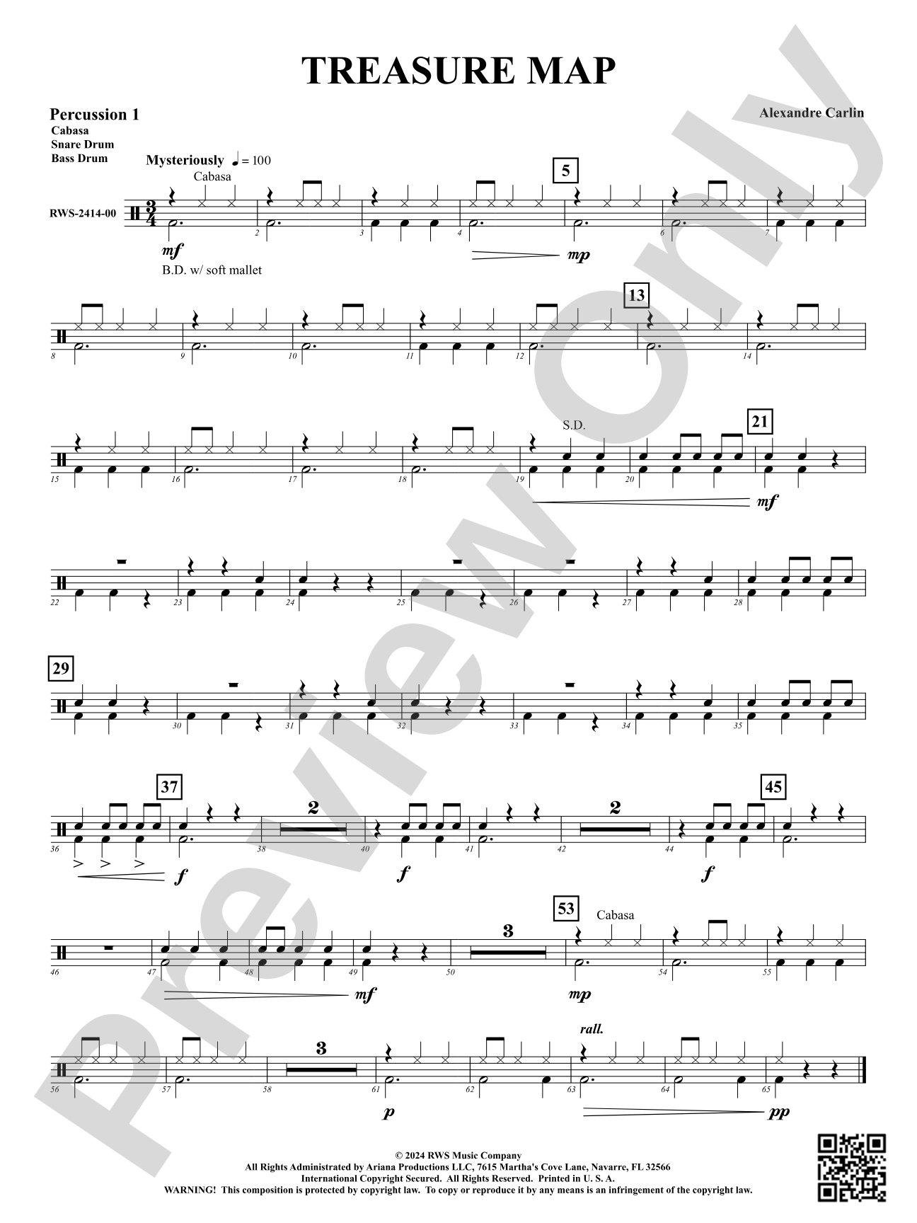 Treasure Map: 1st Percussion