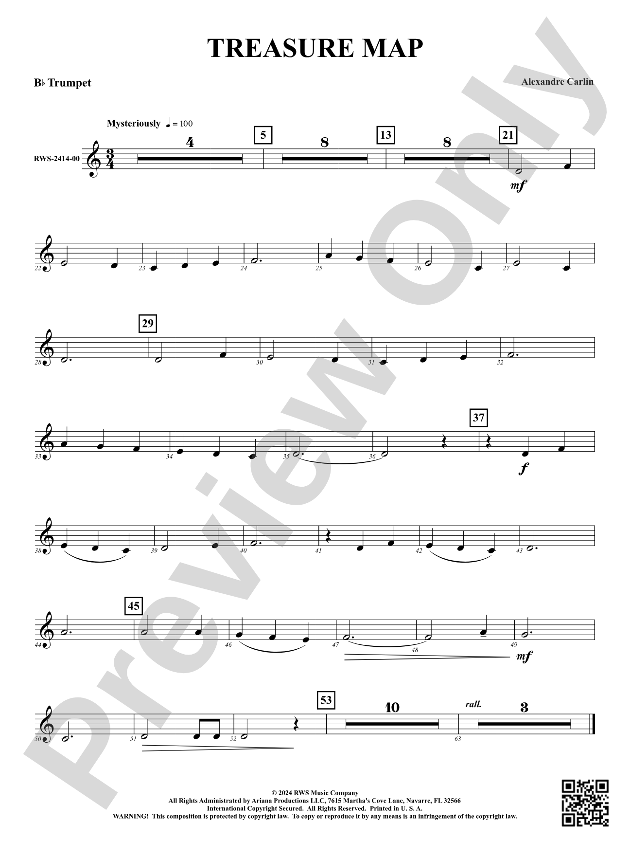 Treasure Map: 1st B-flat Trumpet