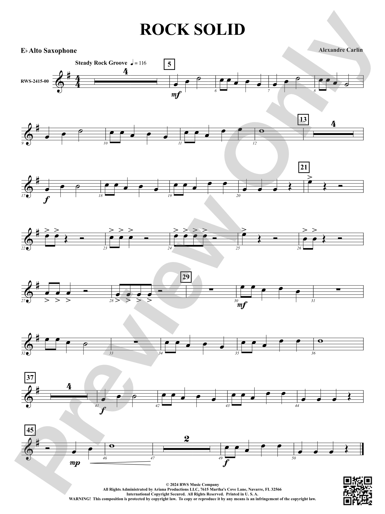 Rock Solid: 1st E-flat Alto Saxophone