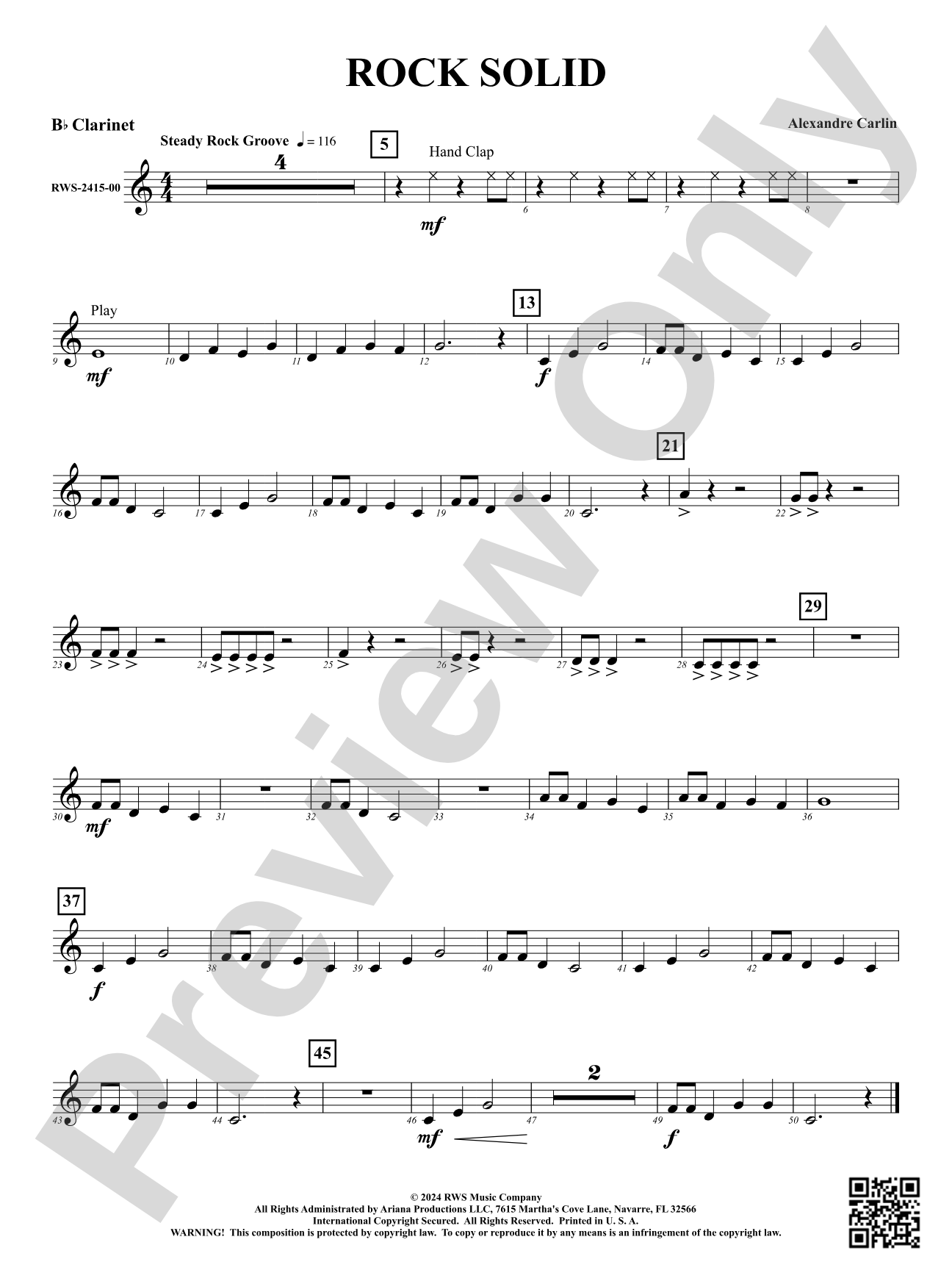 Rock Solid: 1st B-flat Clarinet