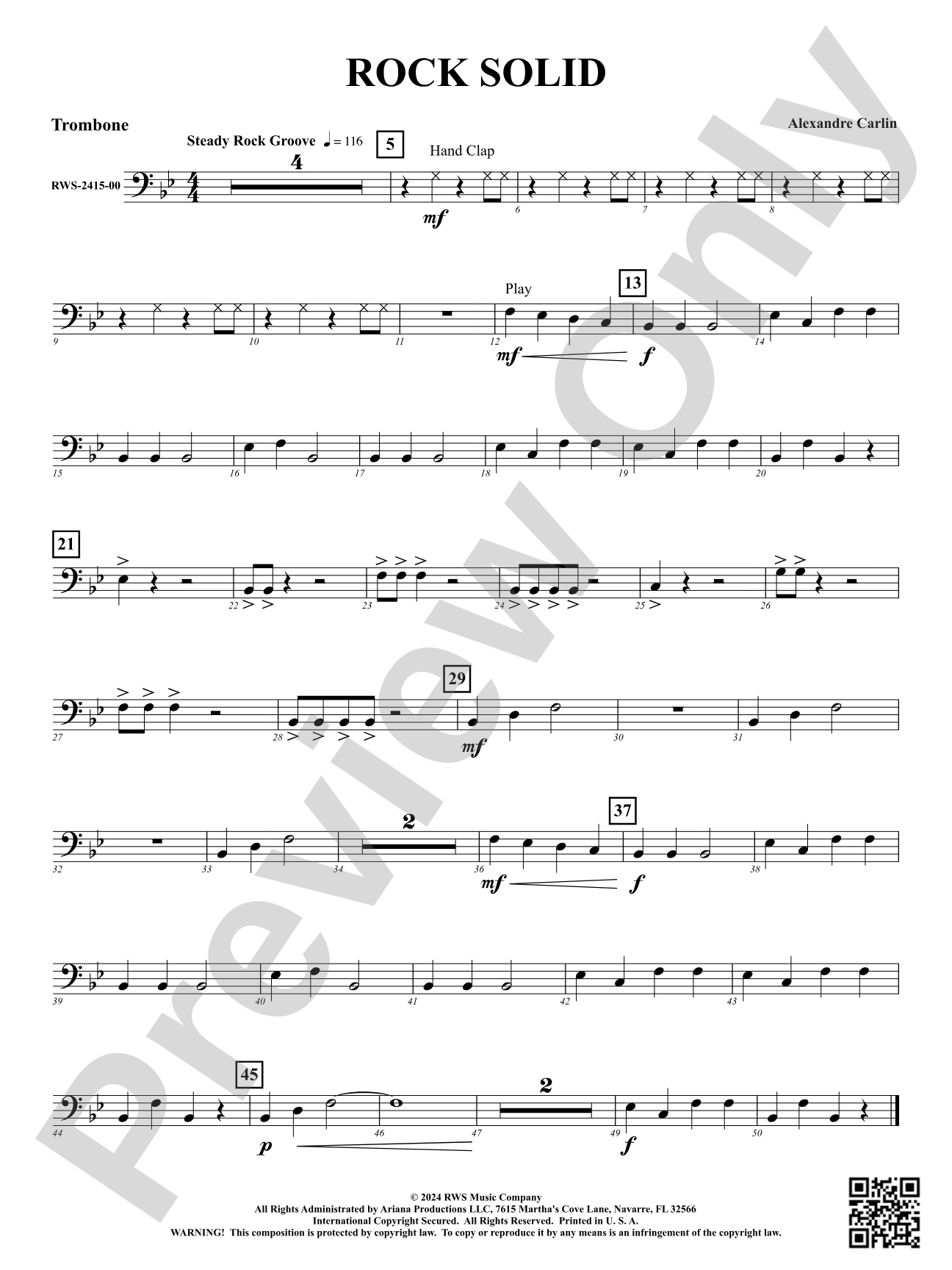 Rock Solid: 1st Trombone