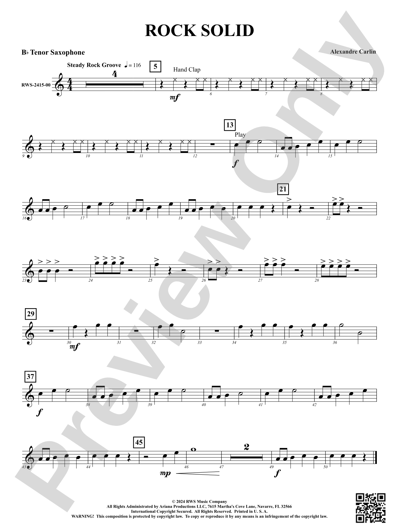 Rock Solid: B-flat Tenor Saxophone