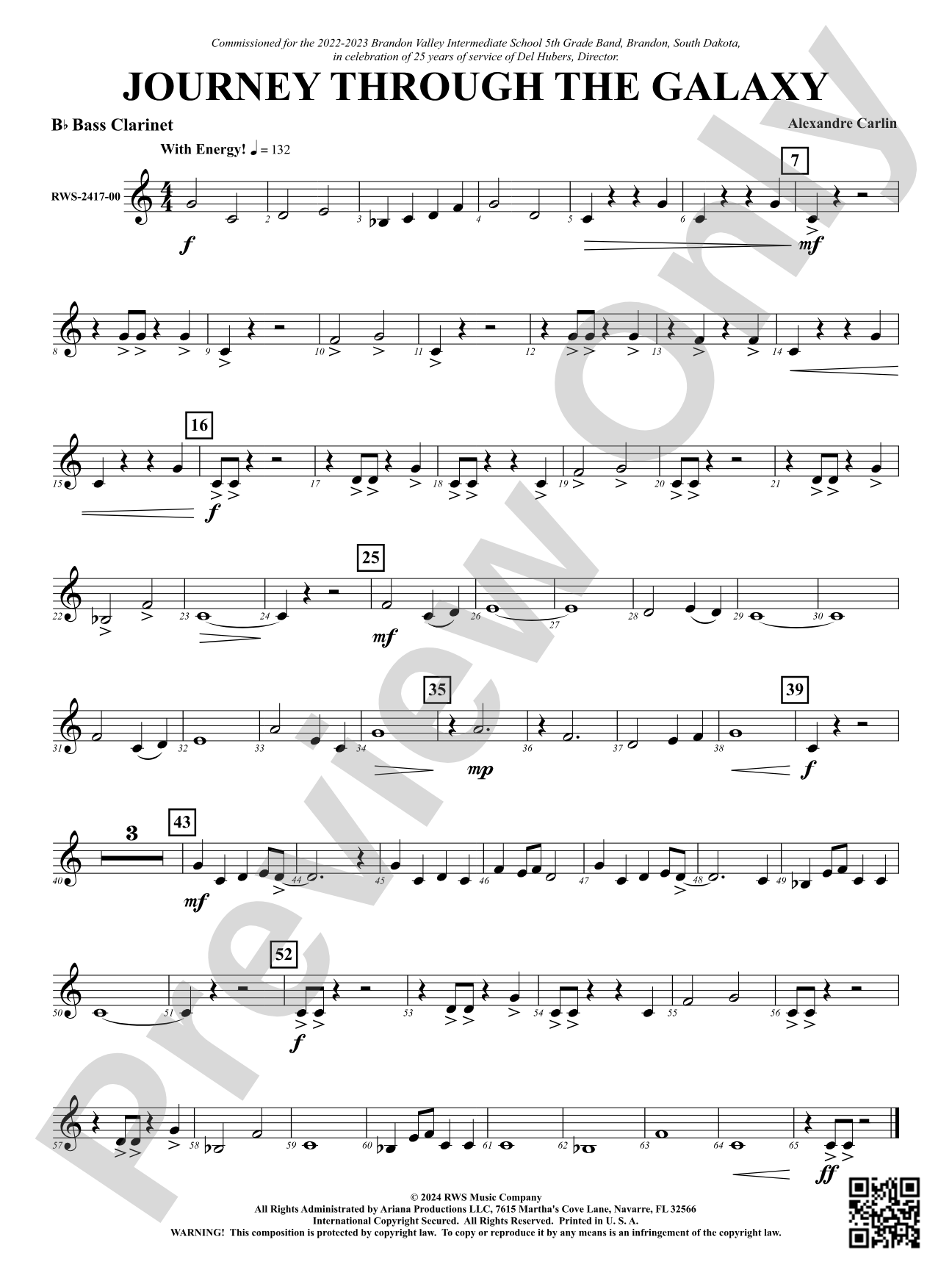 Journey Through the Galaxy: B-flat Bass Clarinet