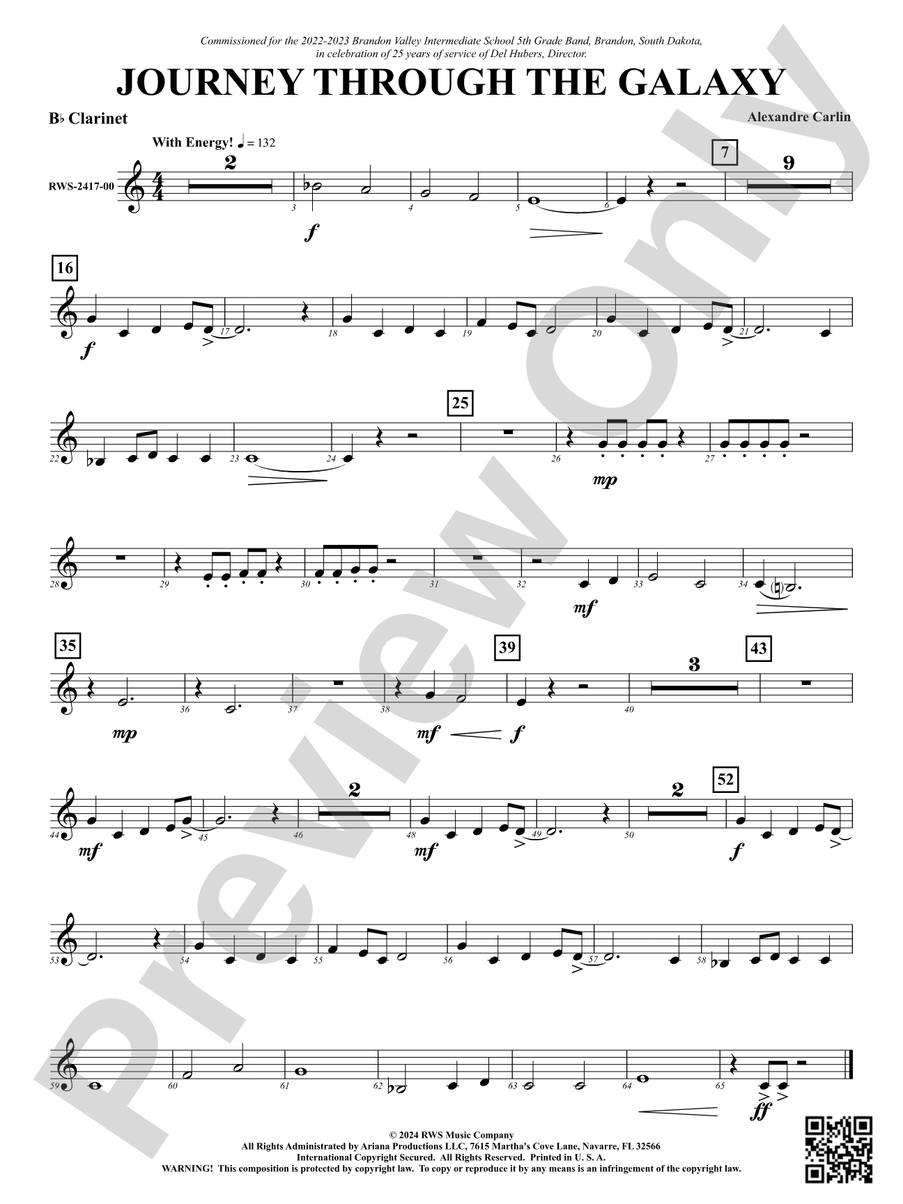 Journey Through the Galaxy: 1st B-flat Clarinet