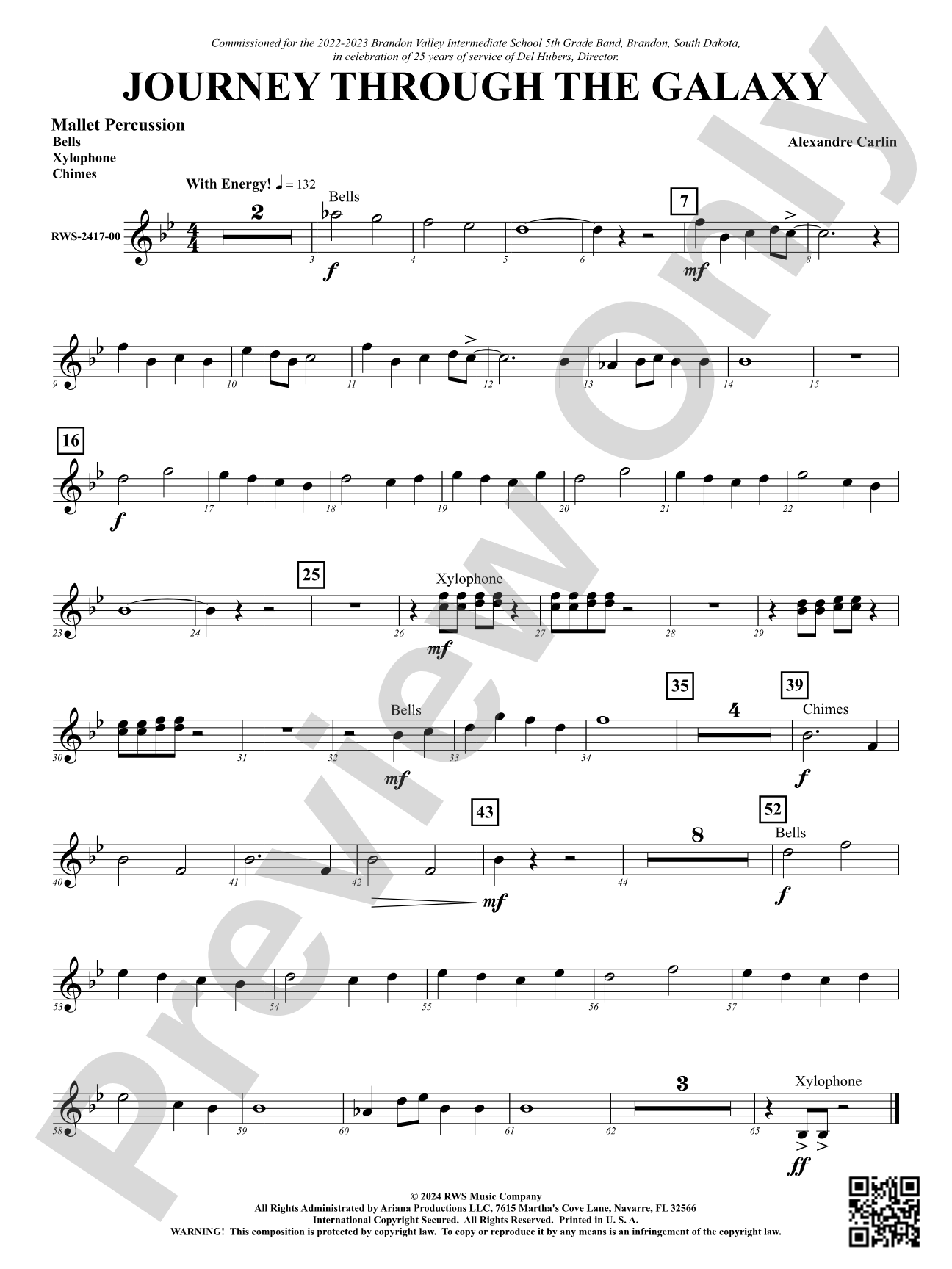 Journey Through the Galaxy: 1st Mallet Percussion