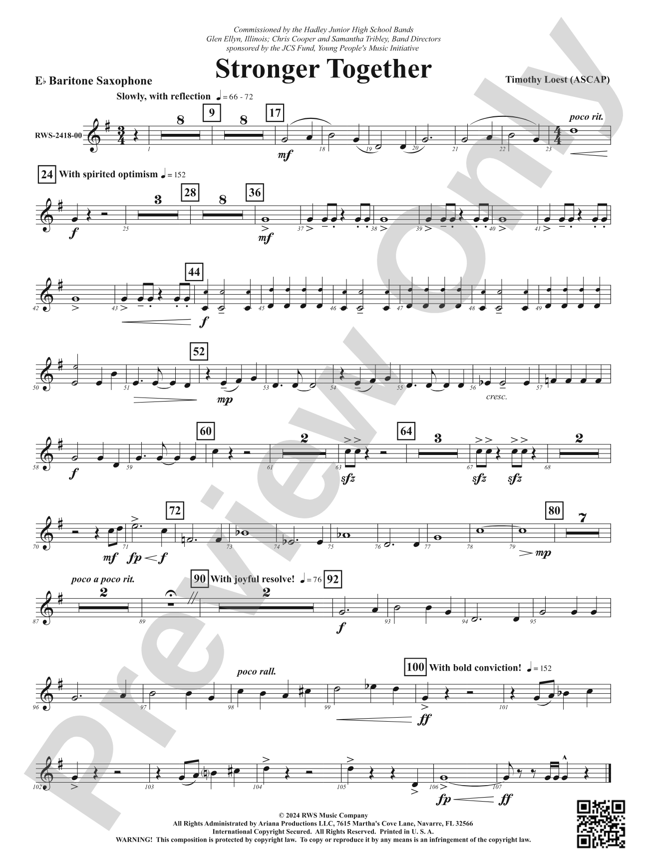 Stronger Together: E-flat Baritone Saxophone