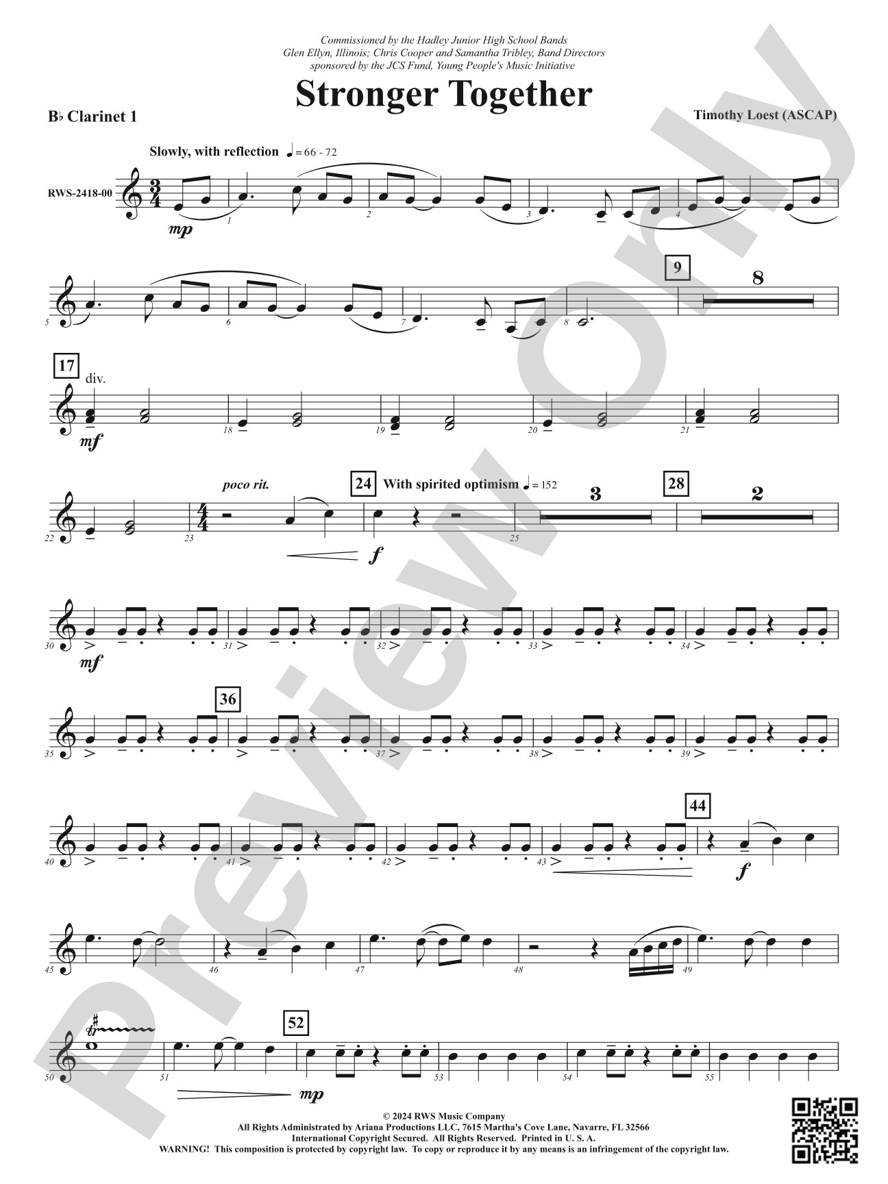 Stronger Together: 1st B-flat Clarinet