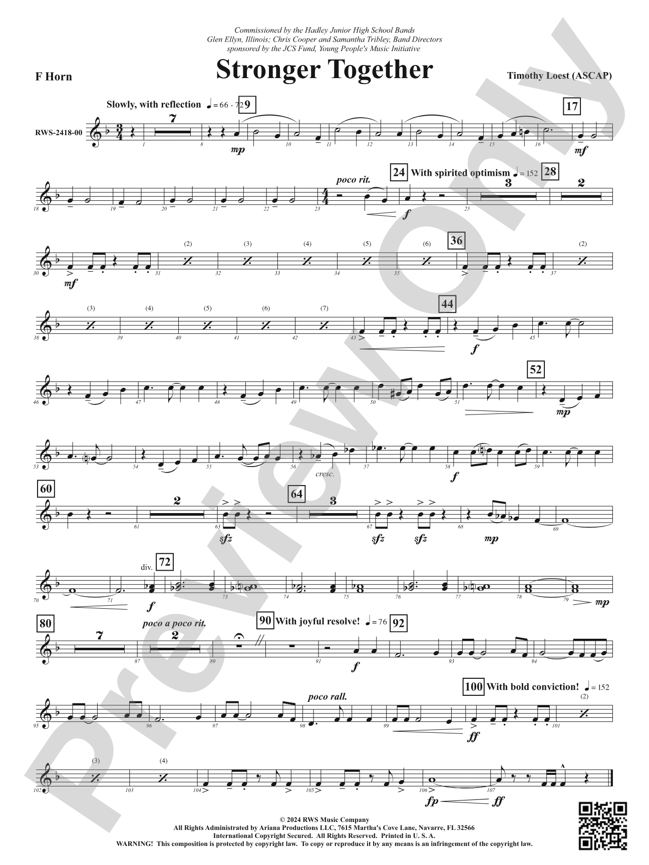 Stronger Together: 1st F Horn