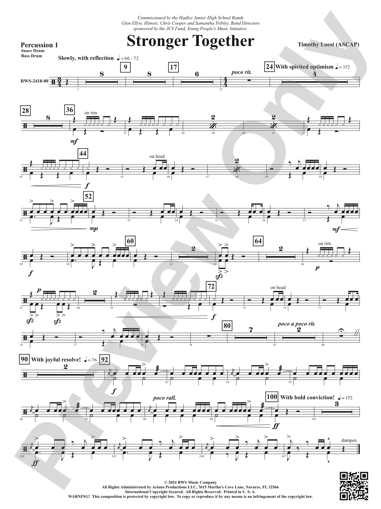 Stronger Together: 1st Percussion