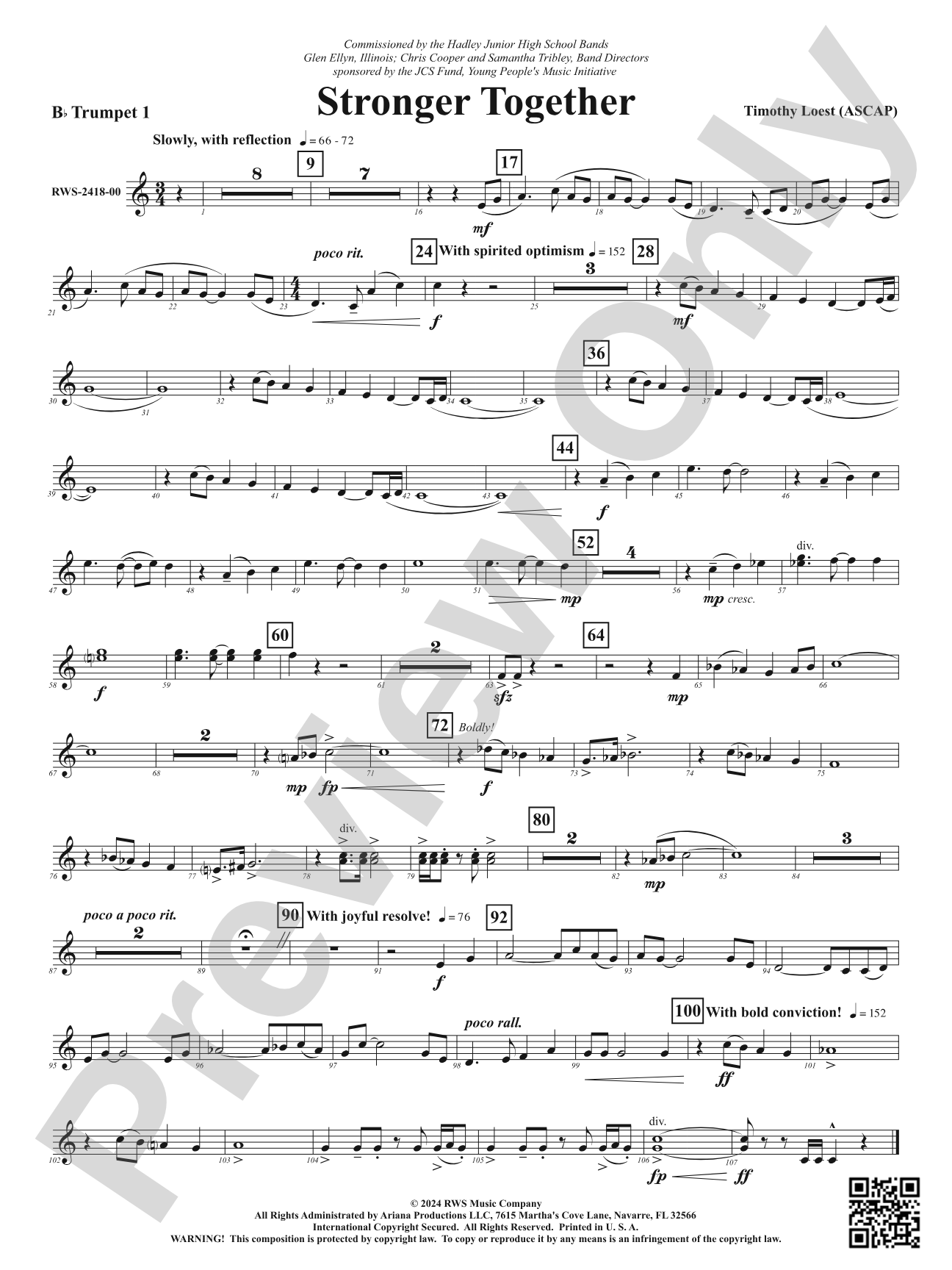 Stronger Together: 1st B-flat Trumpet