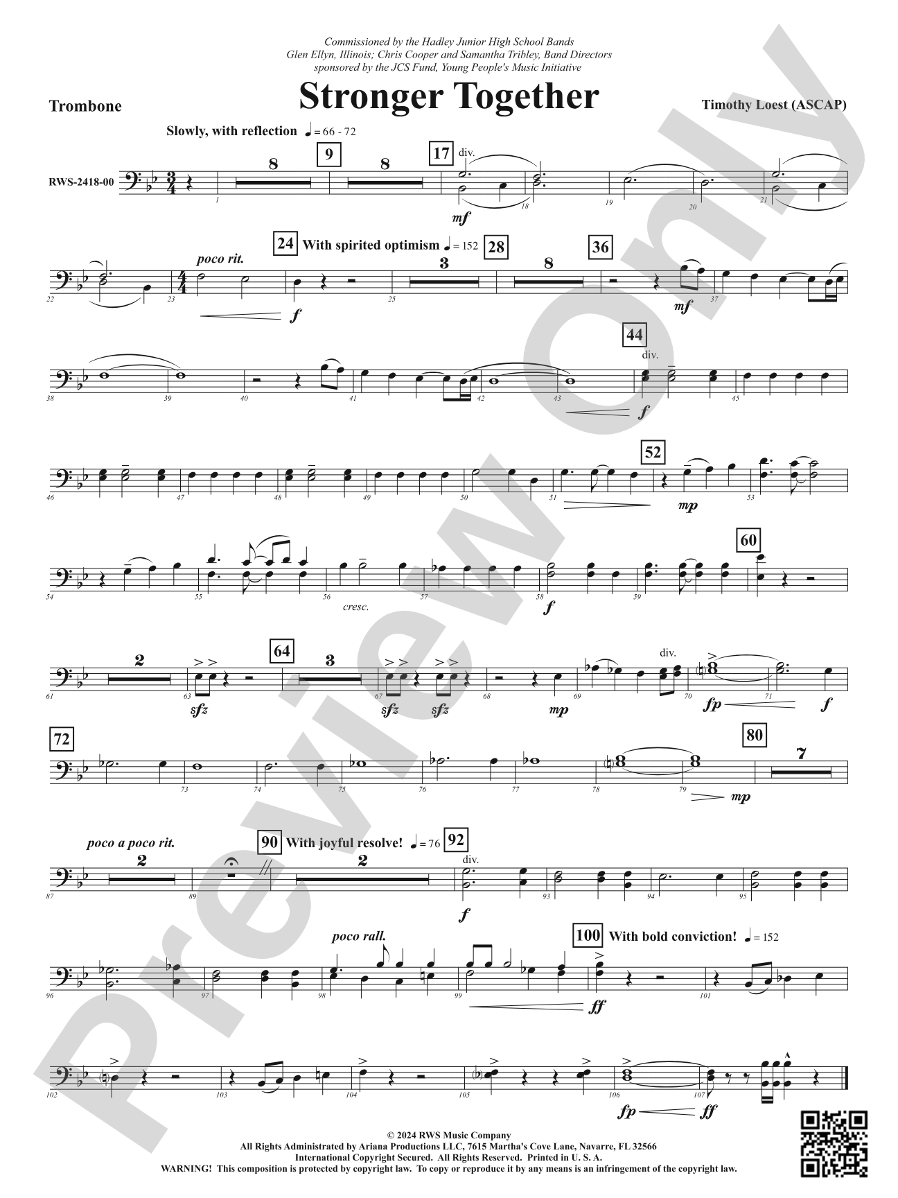 Stronger Together: 1st Trombone