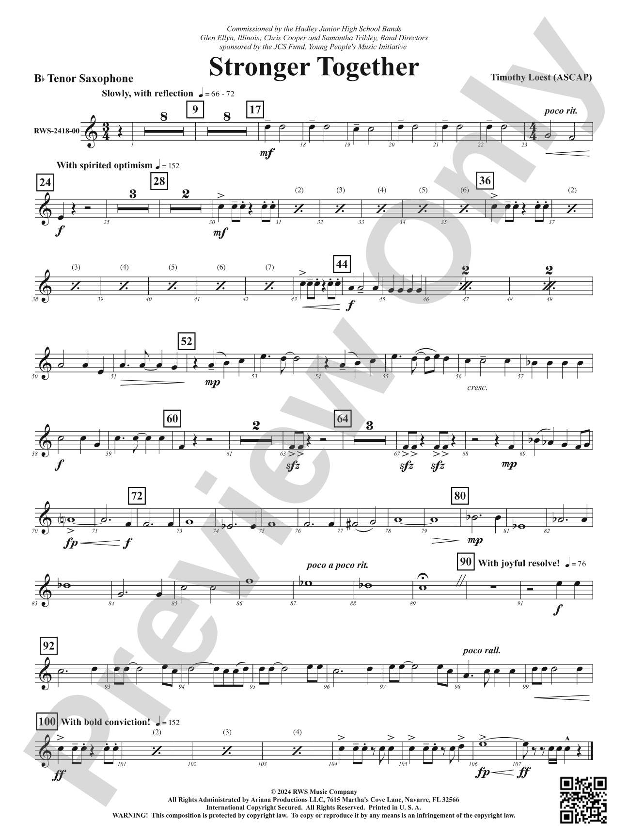 Stronger Together: B-flat Tenor Saxophone