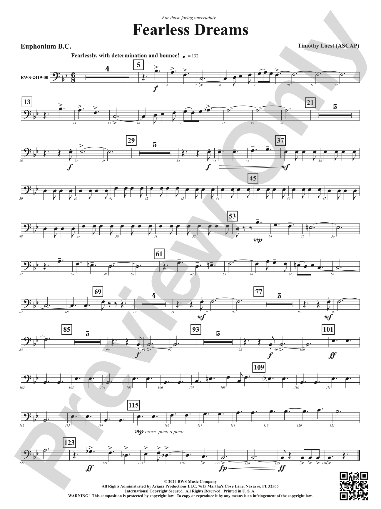 Fearless Dreams: Baritone B.C.
