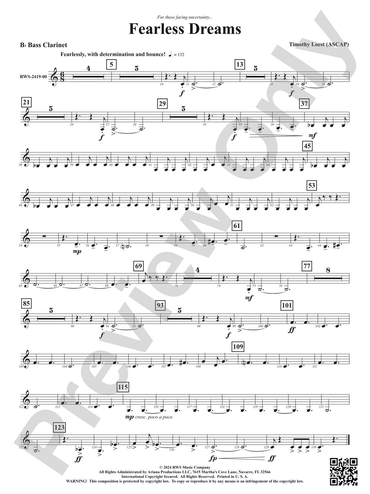 Fearless Dreams: B-flat Bass Clarinet