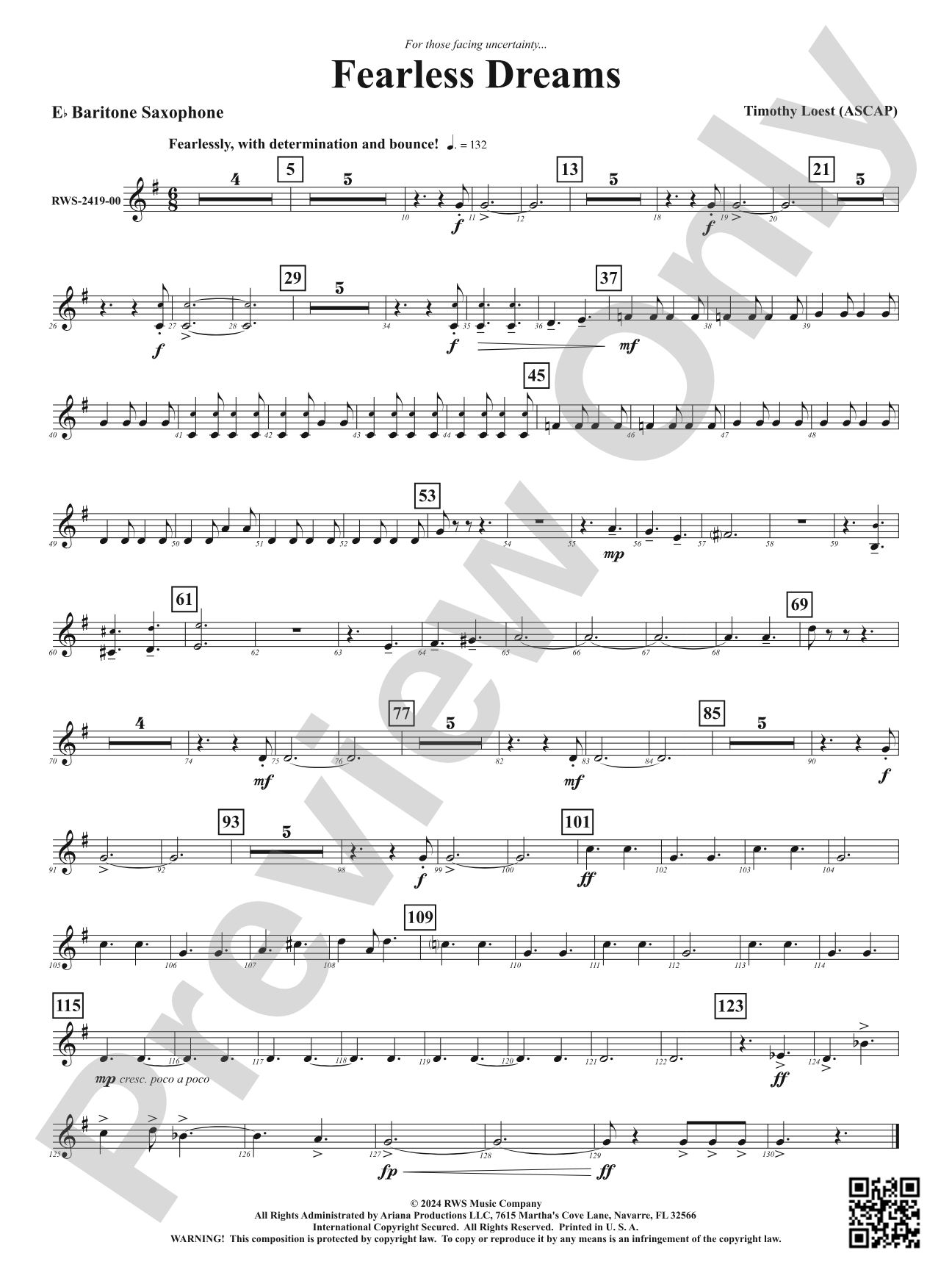 Fearless Dreams: E-flat Baritone Saxophone