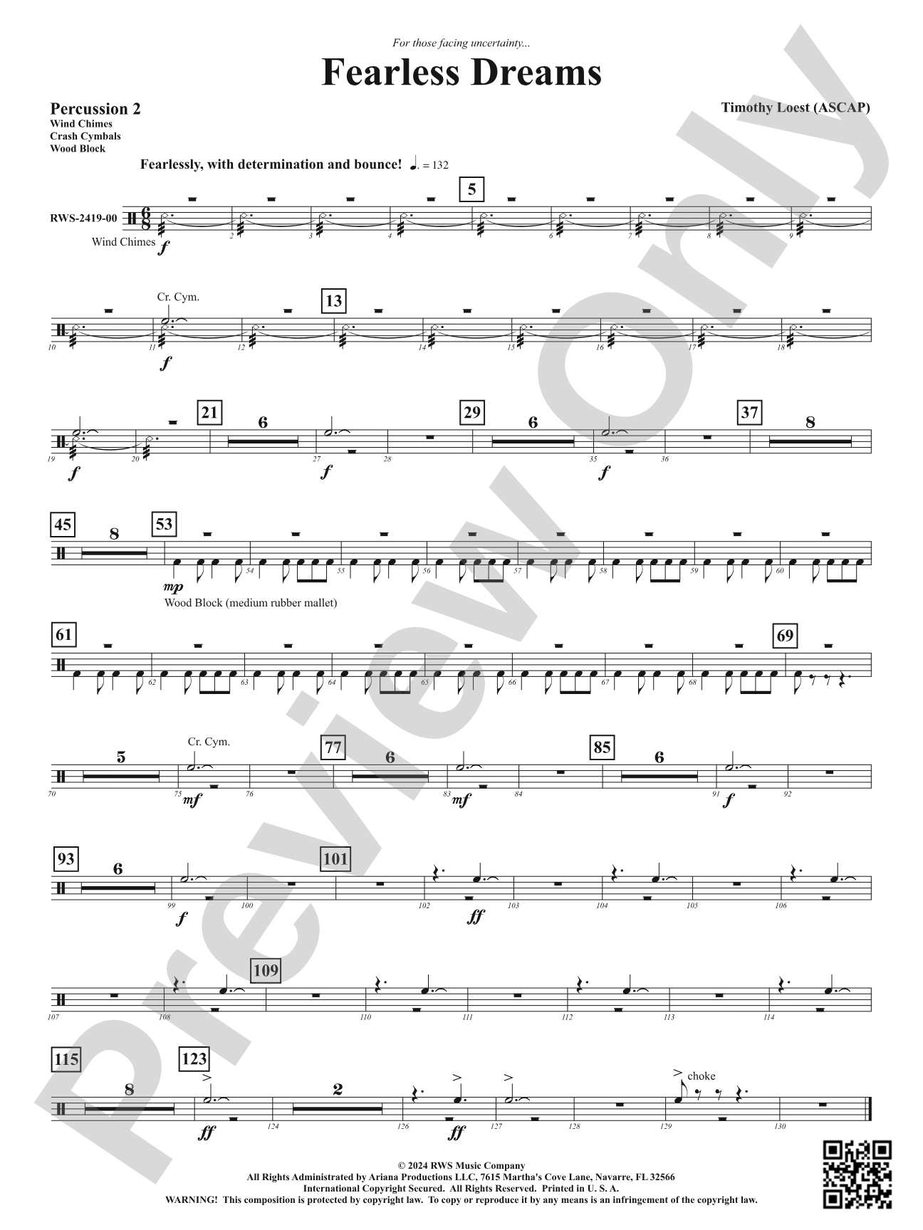 Fearless Dreams: 2nd Percussion