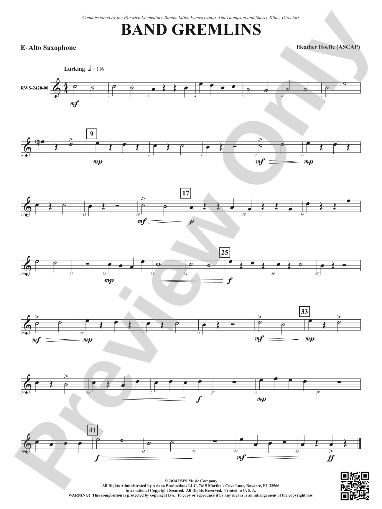 Band Gremlins: 1st E-flat Alto Saxophone