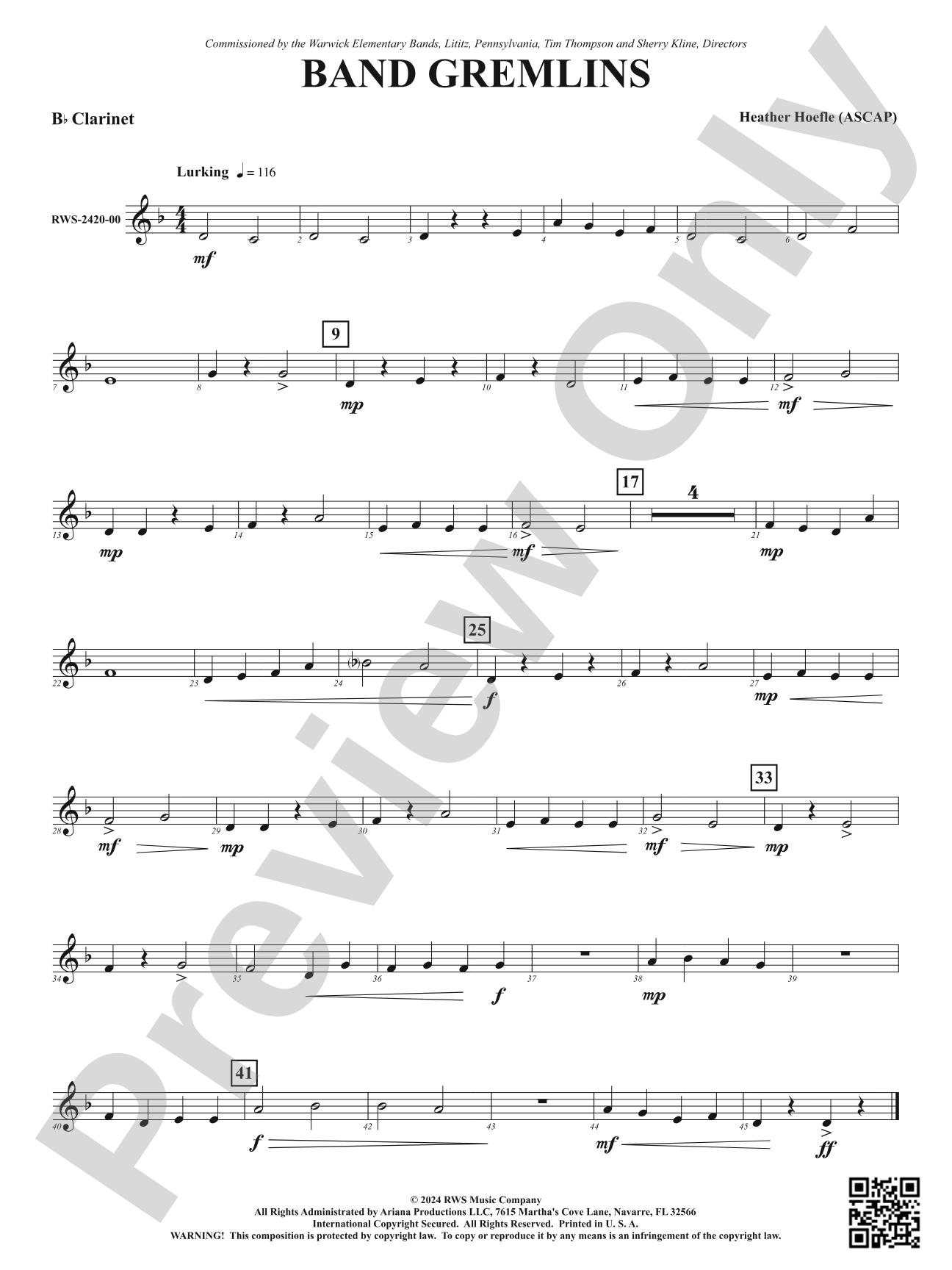 Band Gremlins: 1st B-flat Clarinet