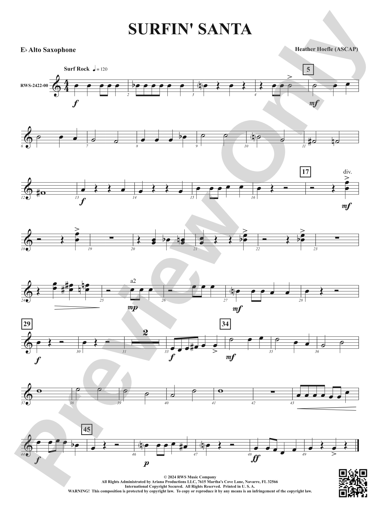 Surfin' Santa: 1st E-flat Alto Saxophone