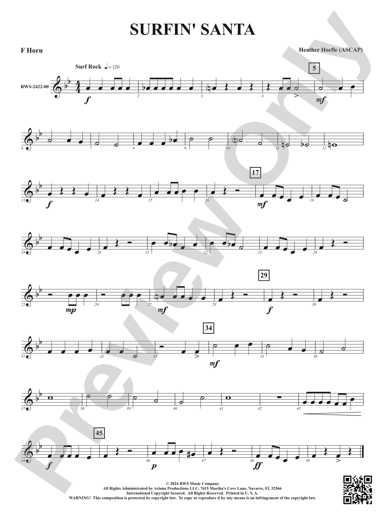 Surfin' Santa: 1st F Horn