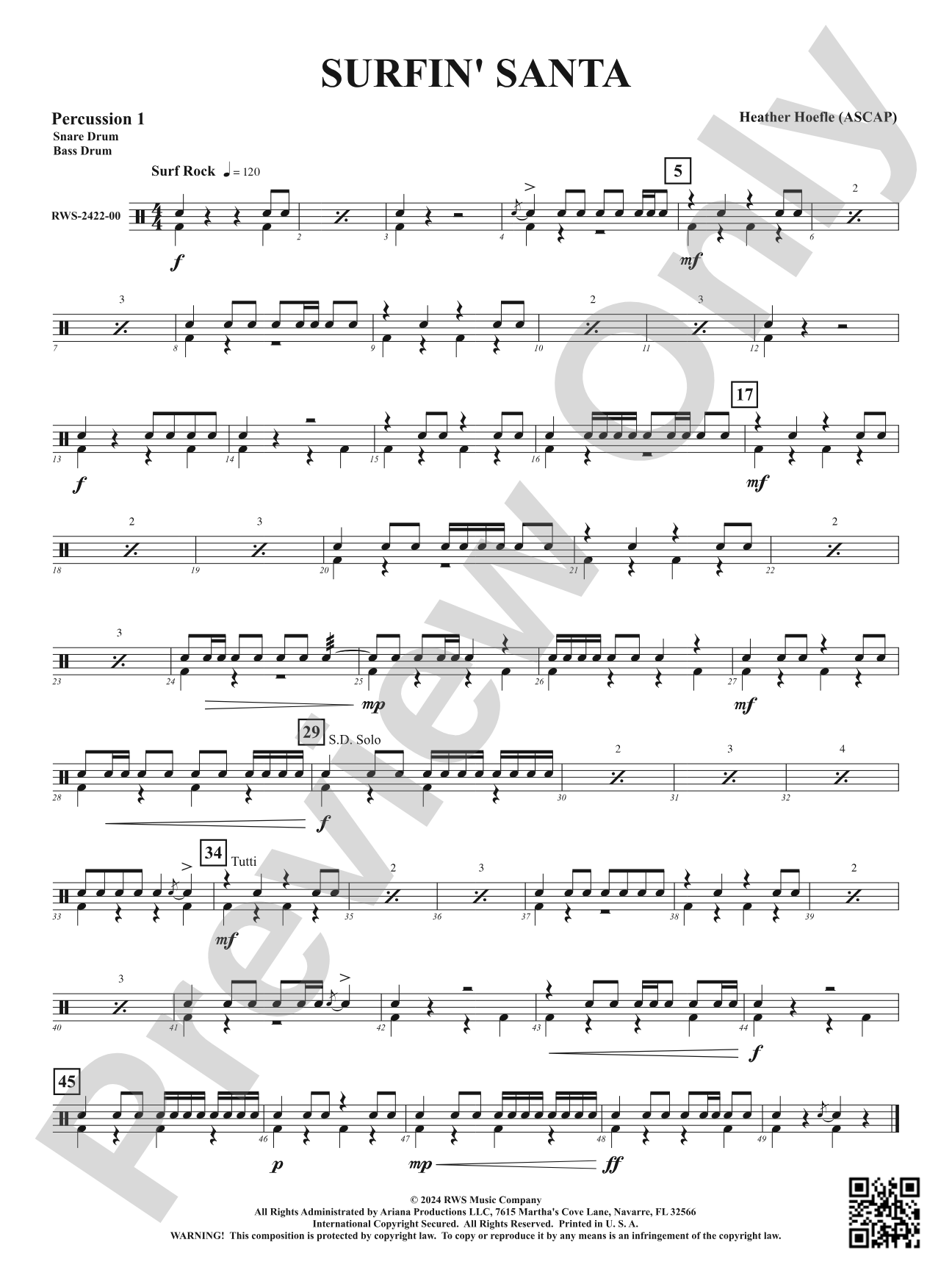 Surfin' Santa: 1st Percussion