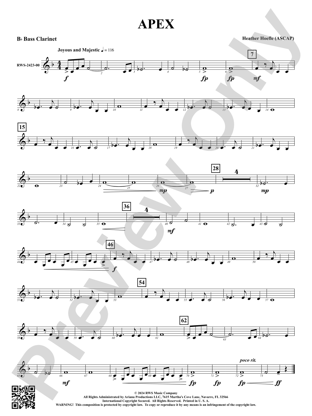 Apex: Bass Clarinet