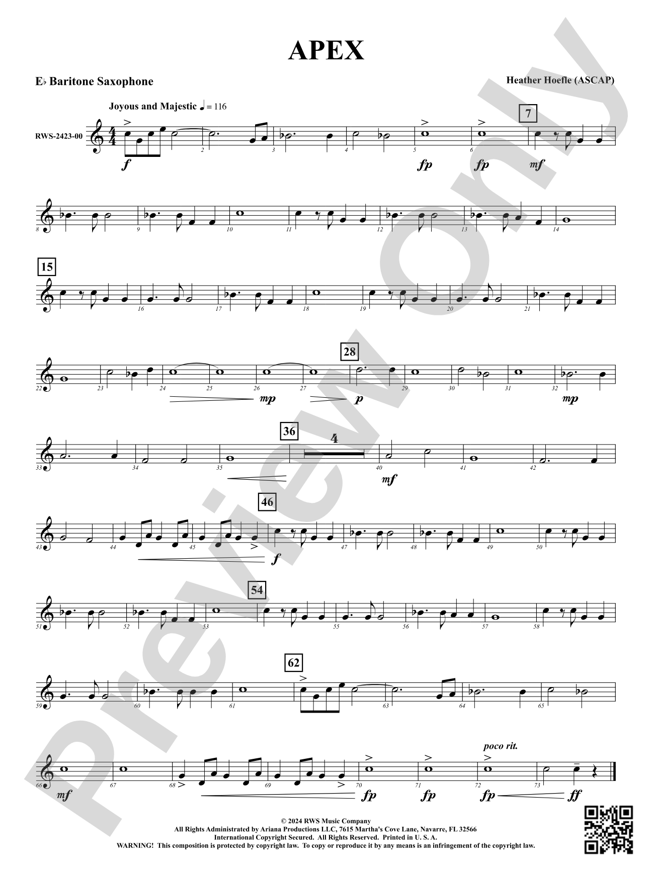 Apex: E-flat Baritone Saxophone