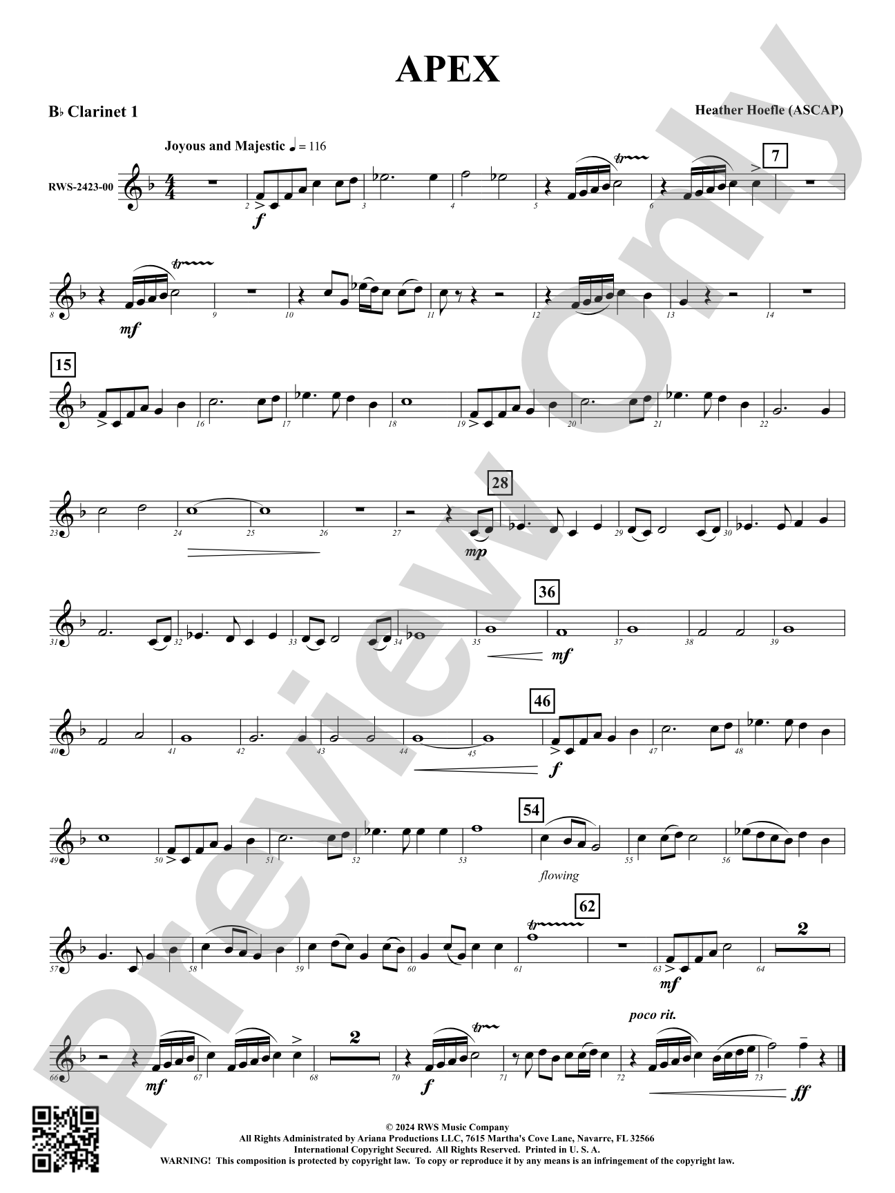 Apex: 1st B-flat Clarinet