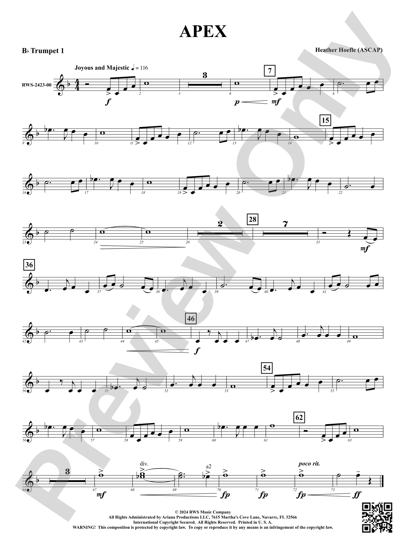 Apex: 1st B-flat Trumpet