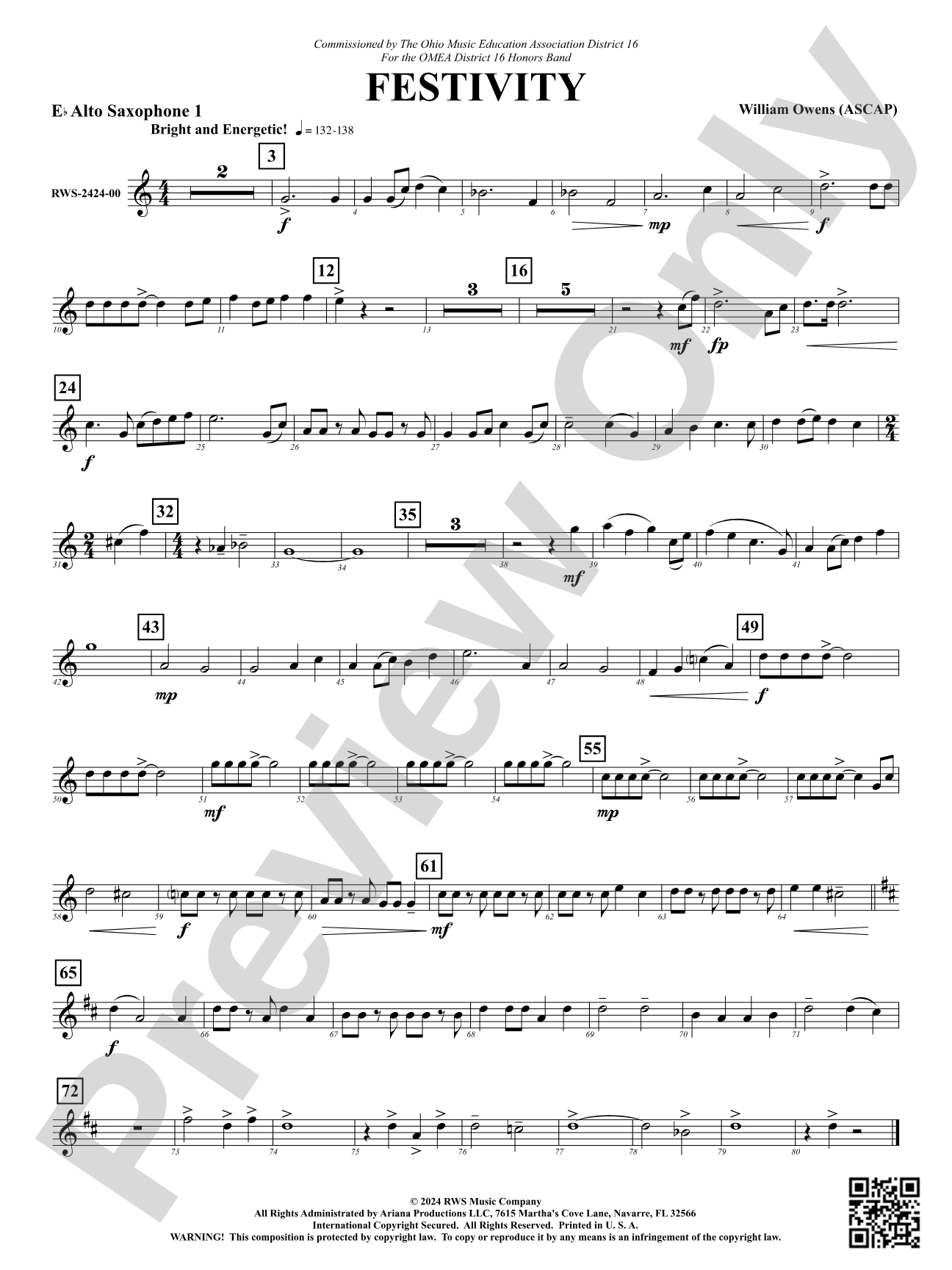 Festivity: 1st E-flat Alto Saxophone