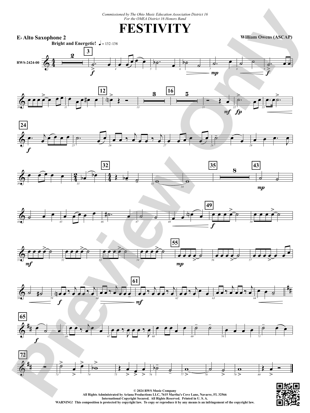 Festivity: 2nd E-flat Alto Saxophone
