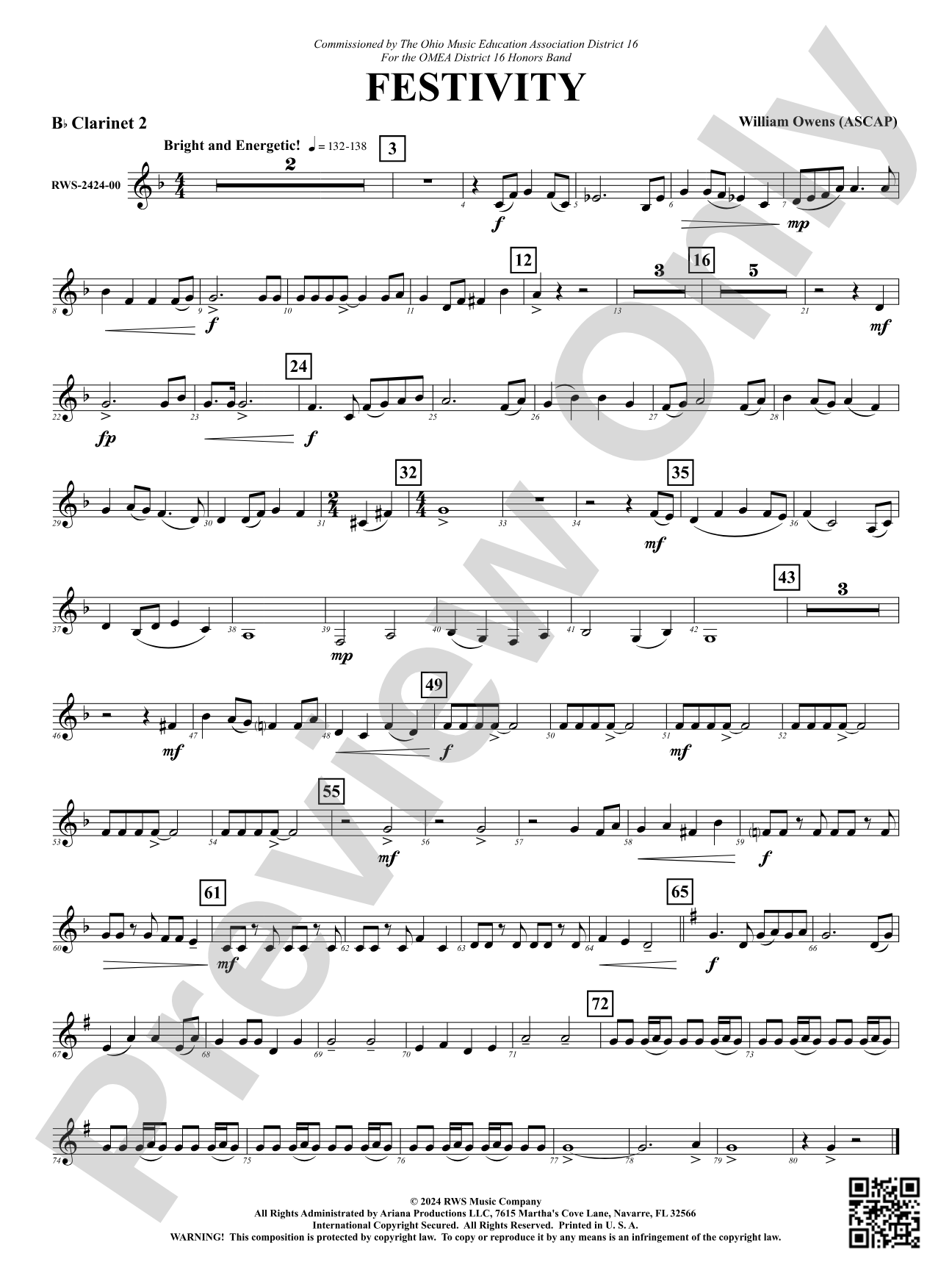 Festivity: 2nd B-flat Clarinet