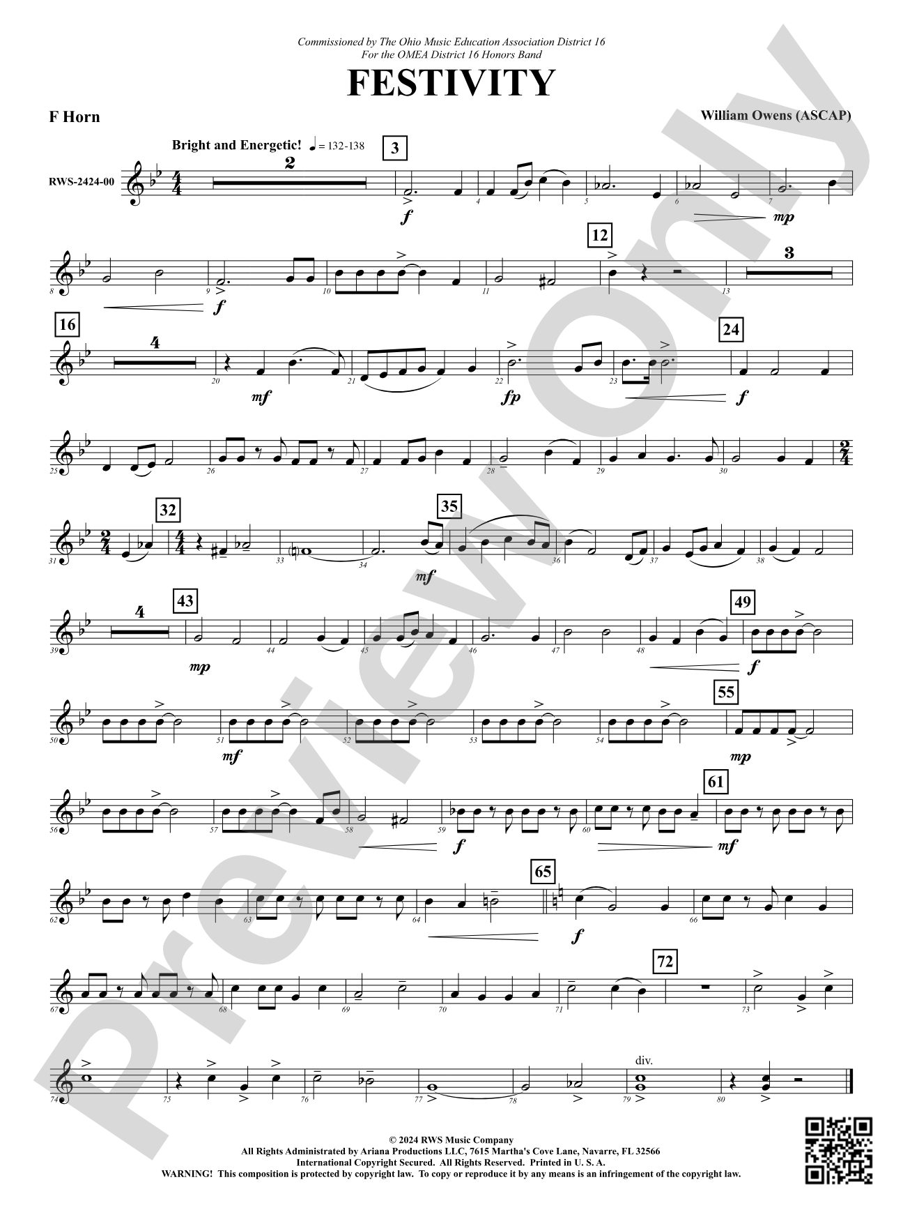 Festivity: 1st F Horn