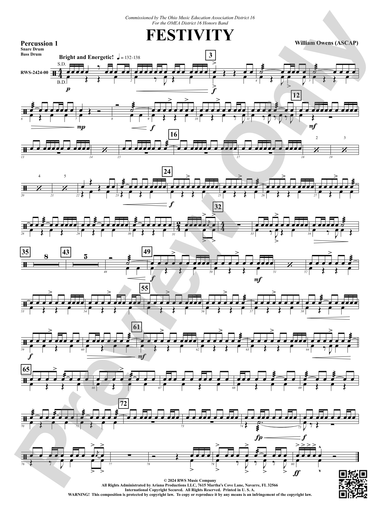 Festivity: 1st Percussion