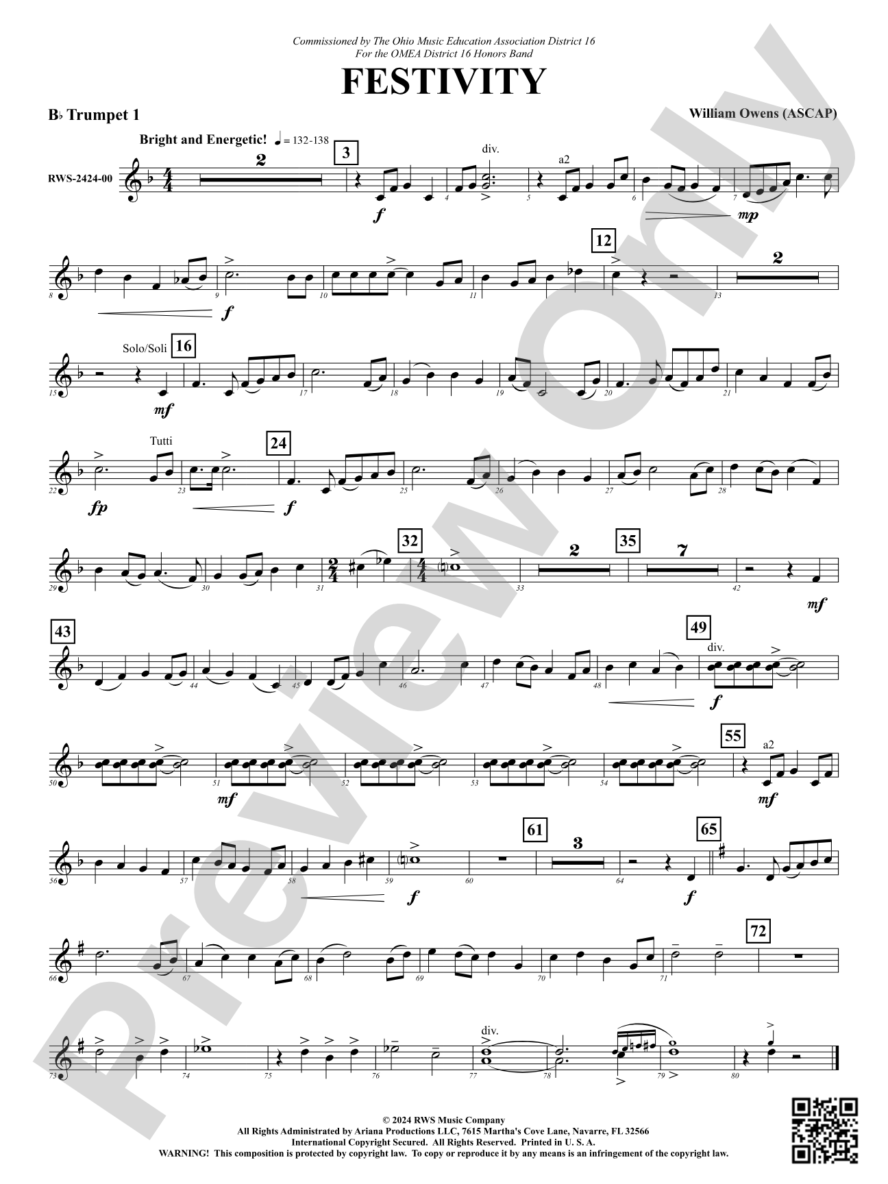 Festivity: 1st B-flat Trumpet