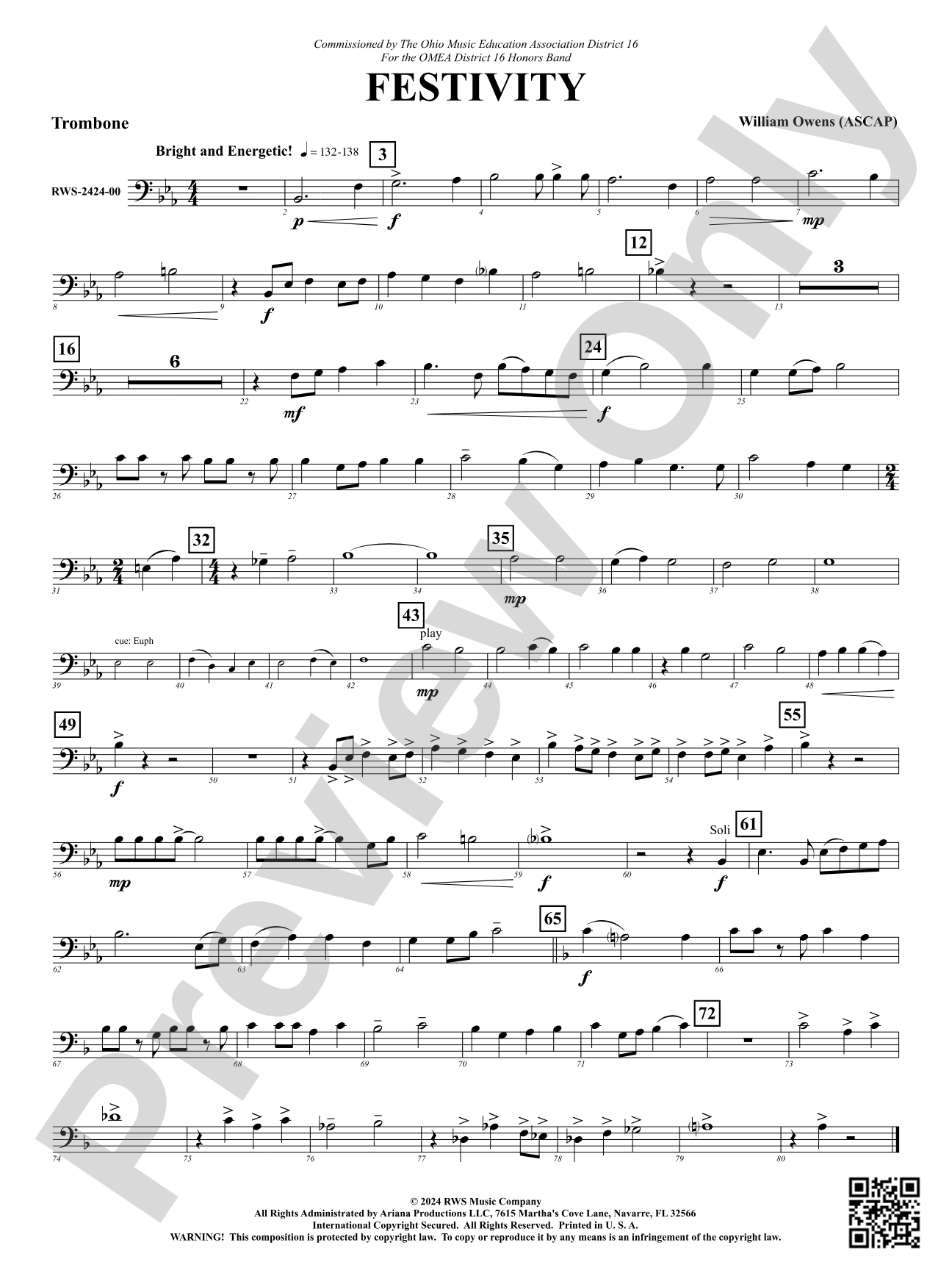 Festivity: 1st Trombone