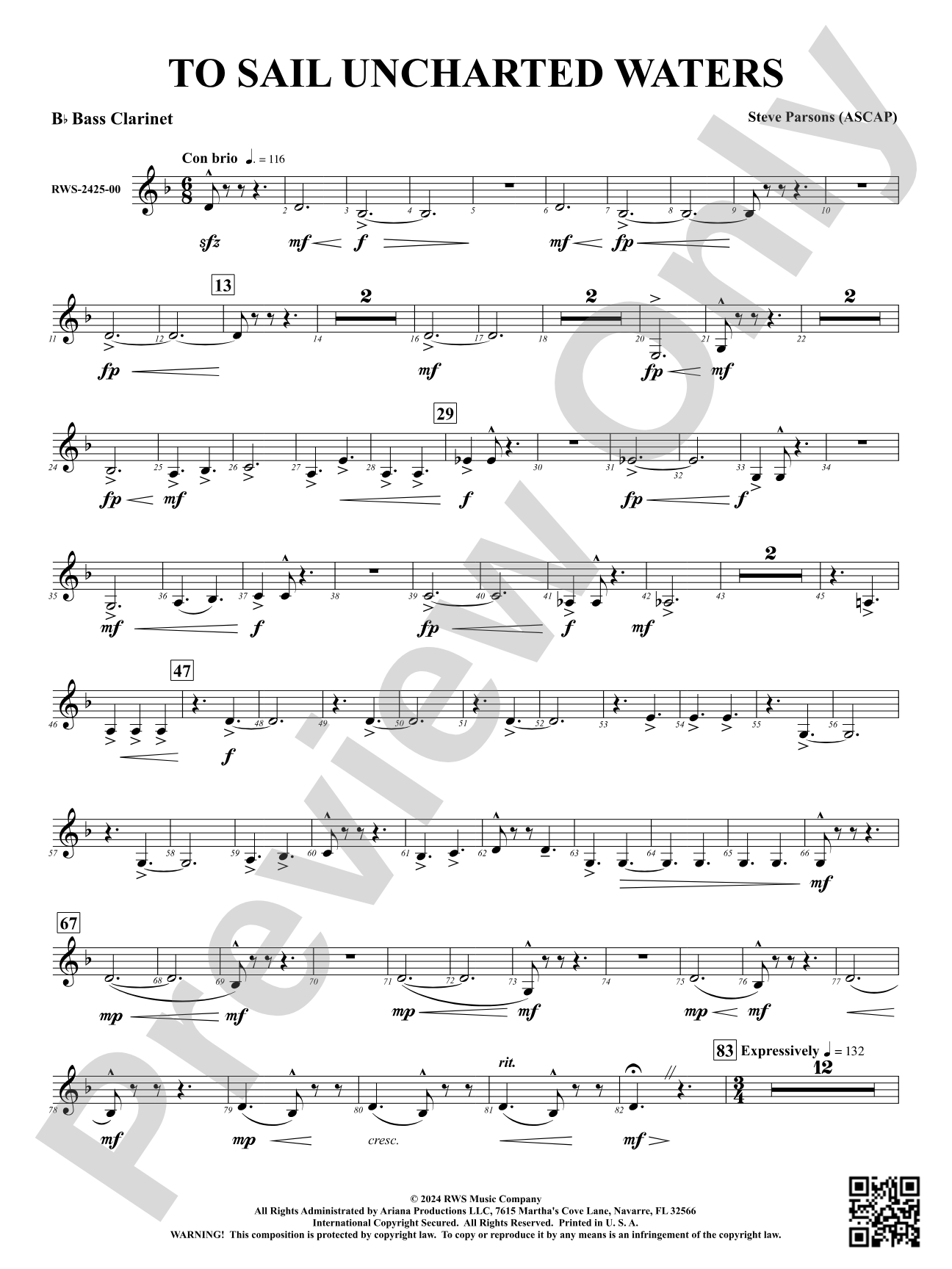 To Sail Uncharted Waters: B-flat Bass Clarinet