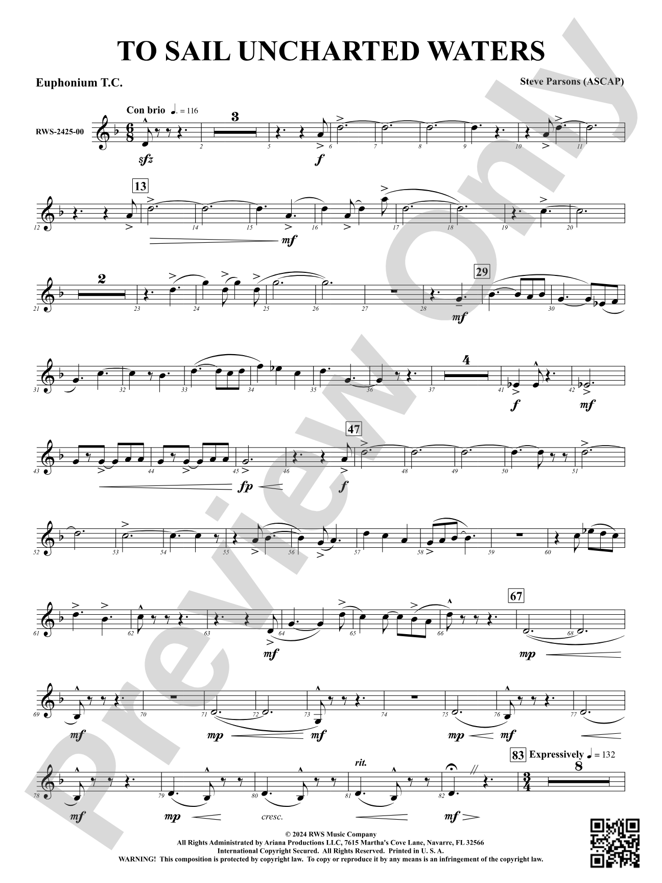 To Sail Uncharted Waters: Baritone T.C.
