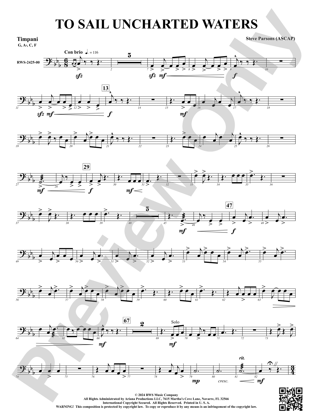 To Sail Uncharted Waters: Timpani