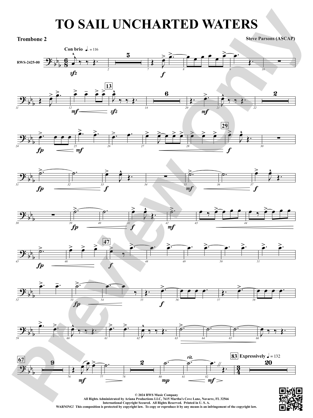 To Sail Uncharted Waters: 2nd Trombone