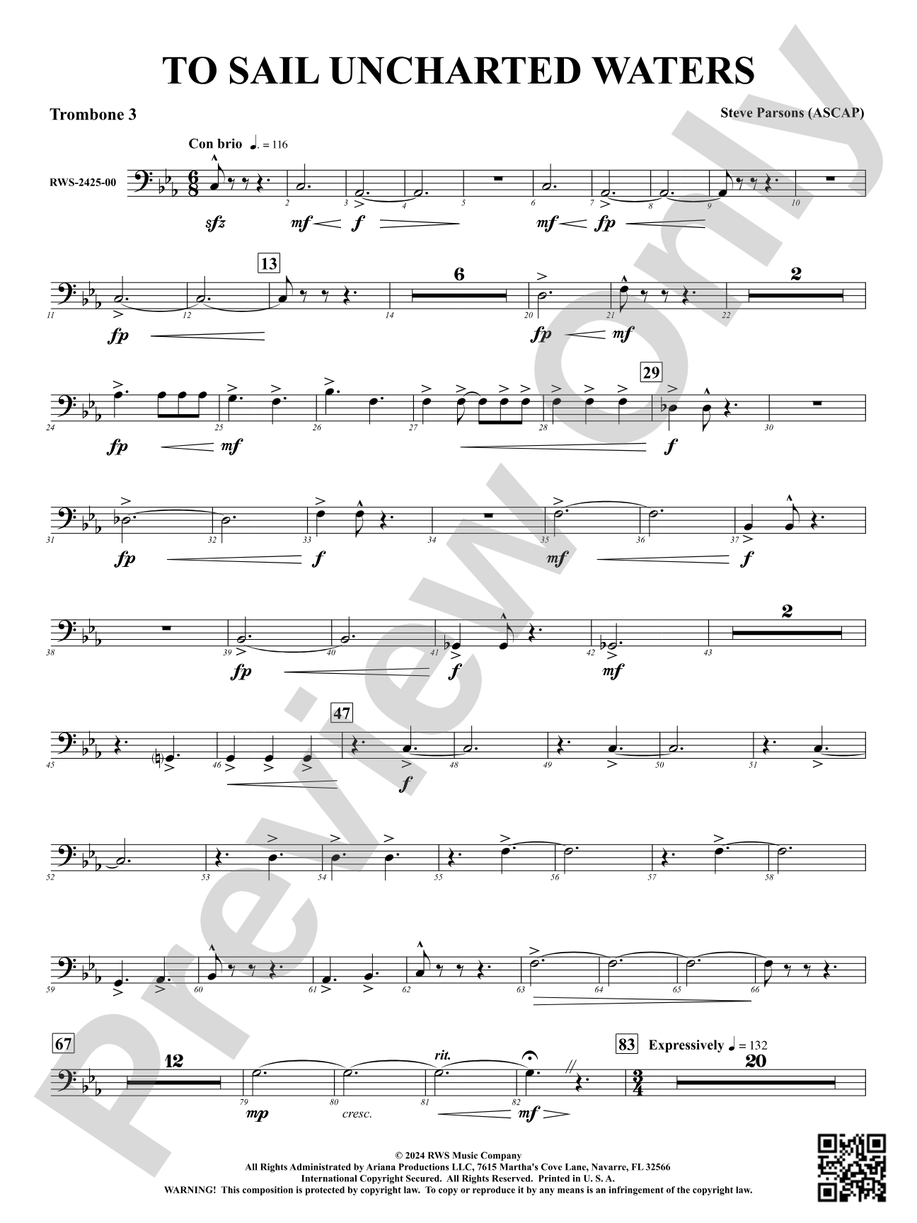 To Sail Uncharted Waters: 3rd Trombone