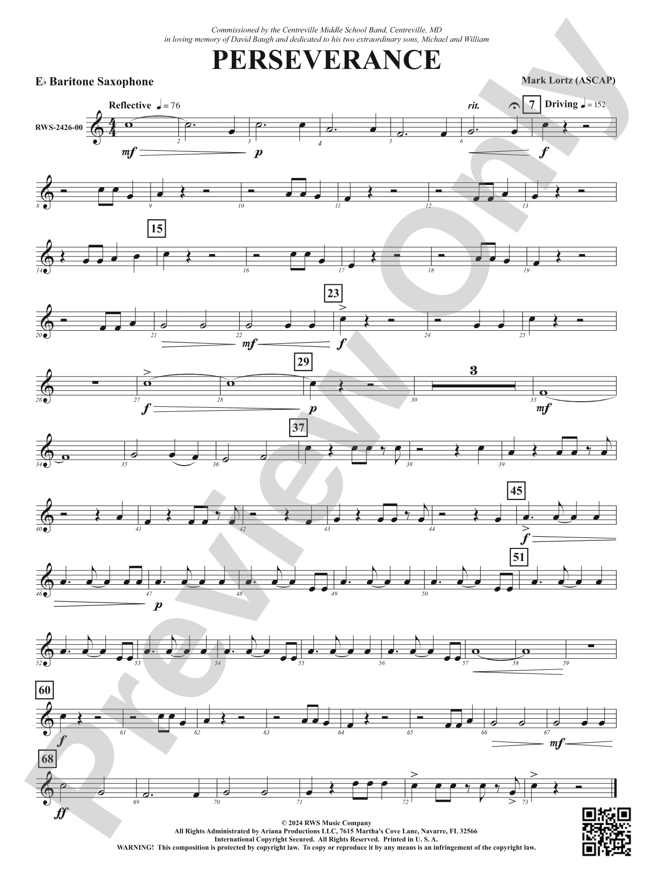 Perseverance: E-flat Baritone Saxophone