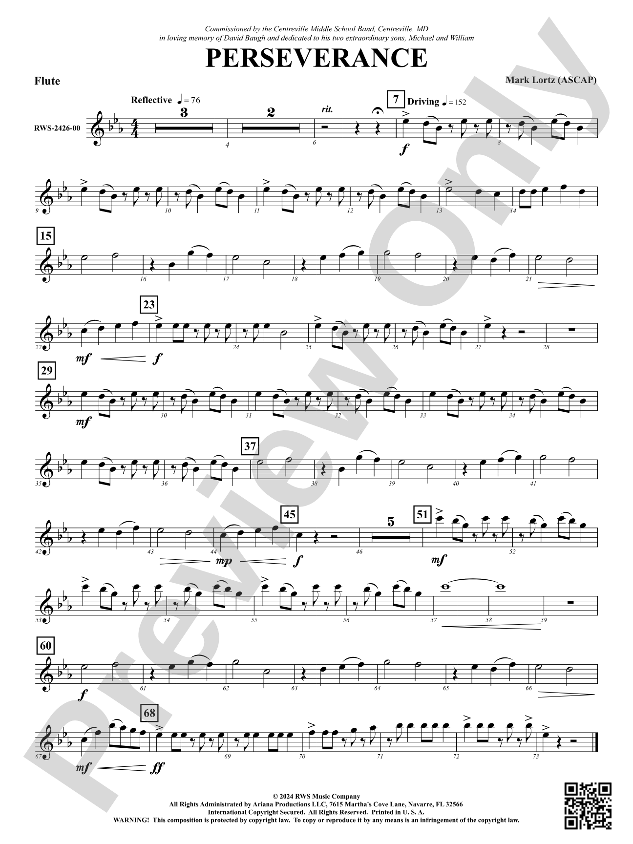 Perseverance: 1st Flute