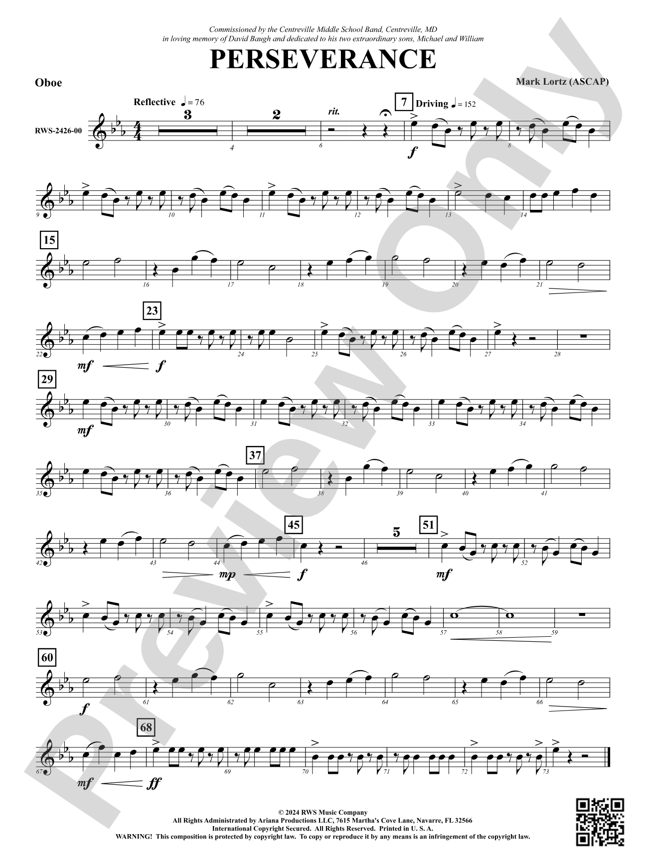 Perseverance: Oboe
