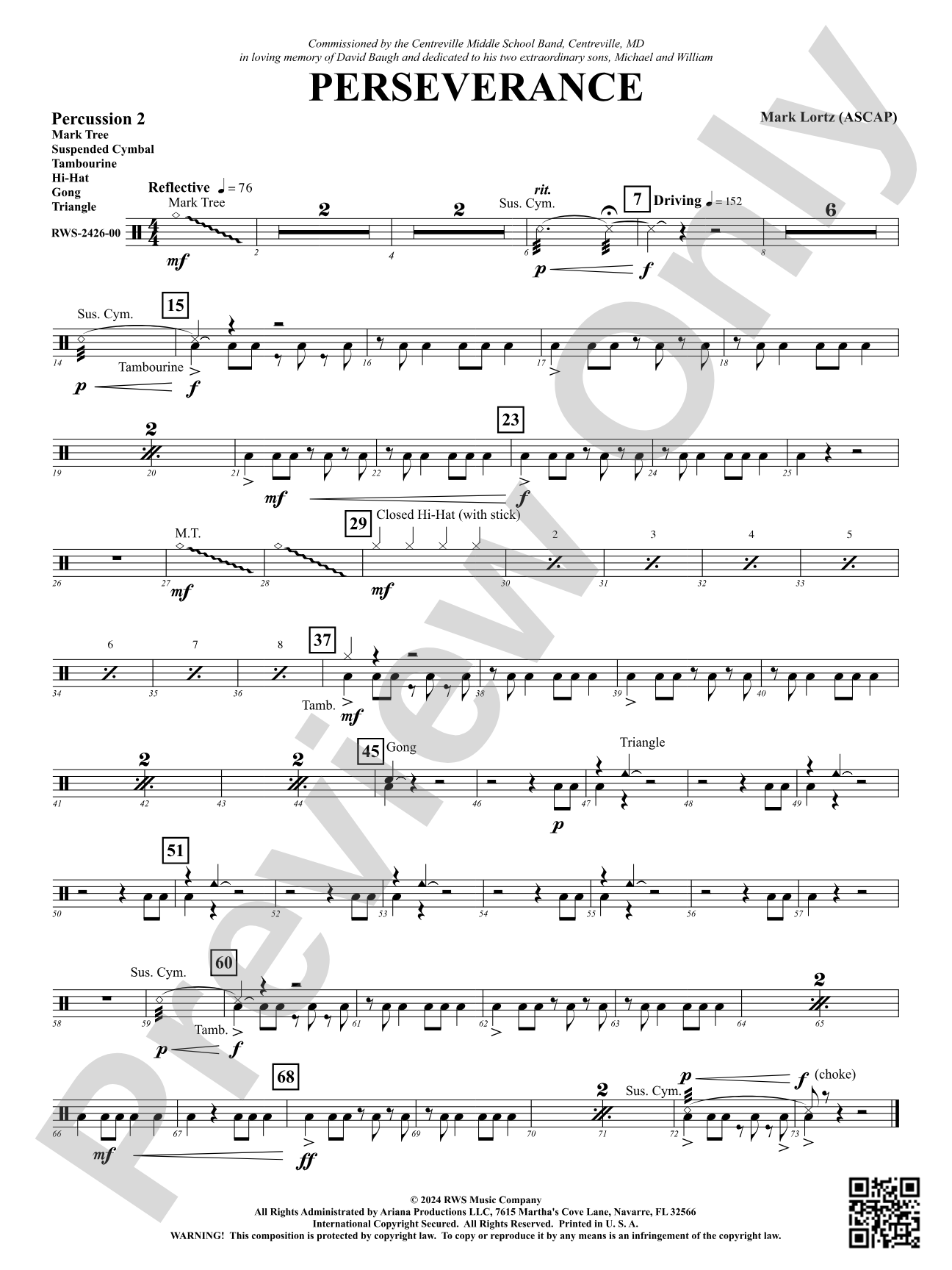 Perseverance: 2nd Percussion