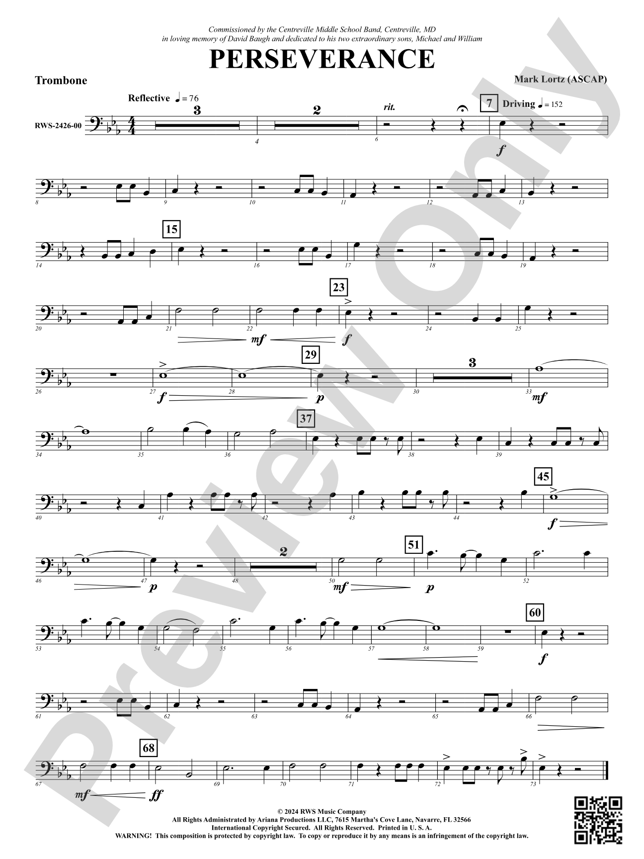 Perseverance: 1st Trombone